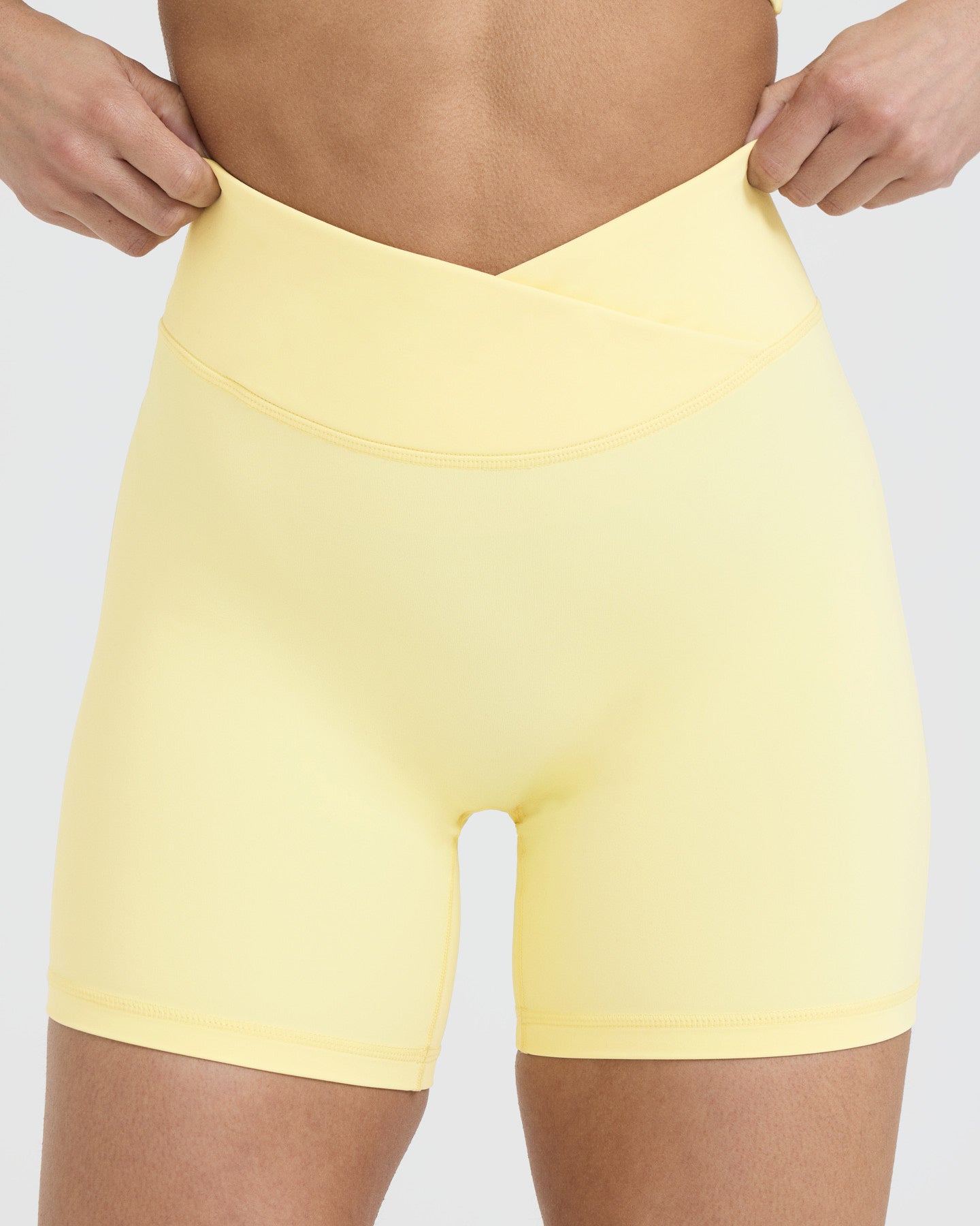 Unisex Wrap Shorts 6 | Sherbet Yellow | Perfect for Yoga, Running & Beach Wear