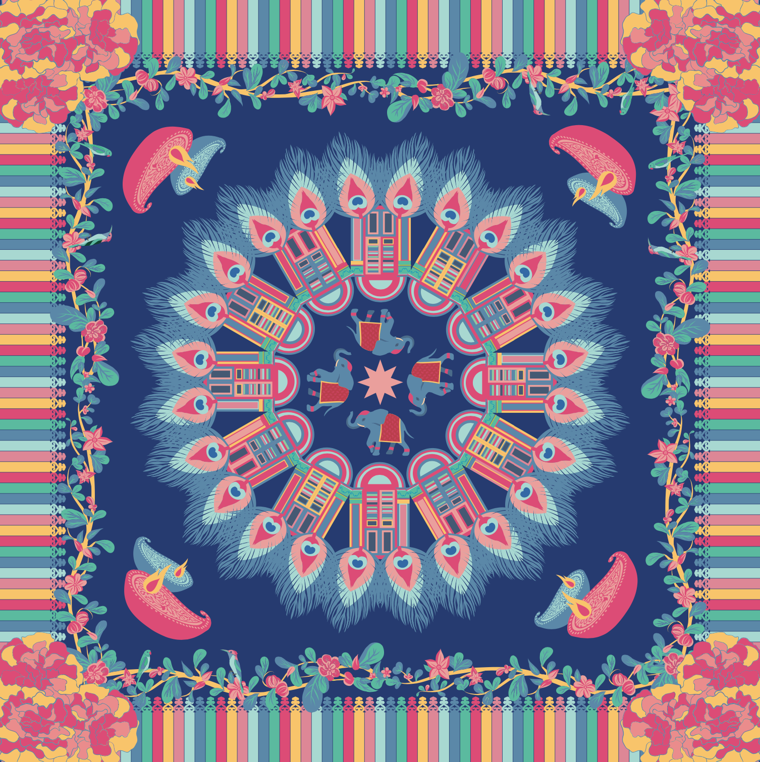 Premium Silk Scarf from Splendid Little India - Elegant Women's Fashion Accessory for Parties, Weddings & Special Occasions