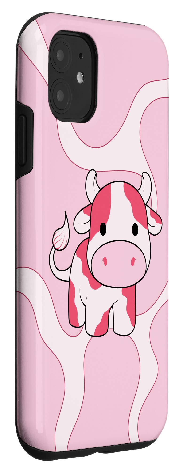Cute Strawberry Cow iPhone 11 Case - Pink Kawaii Illustration Protective Cover for Girls, Women | Perfect for School, Work, Travel & Daily Use