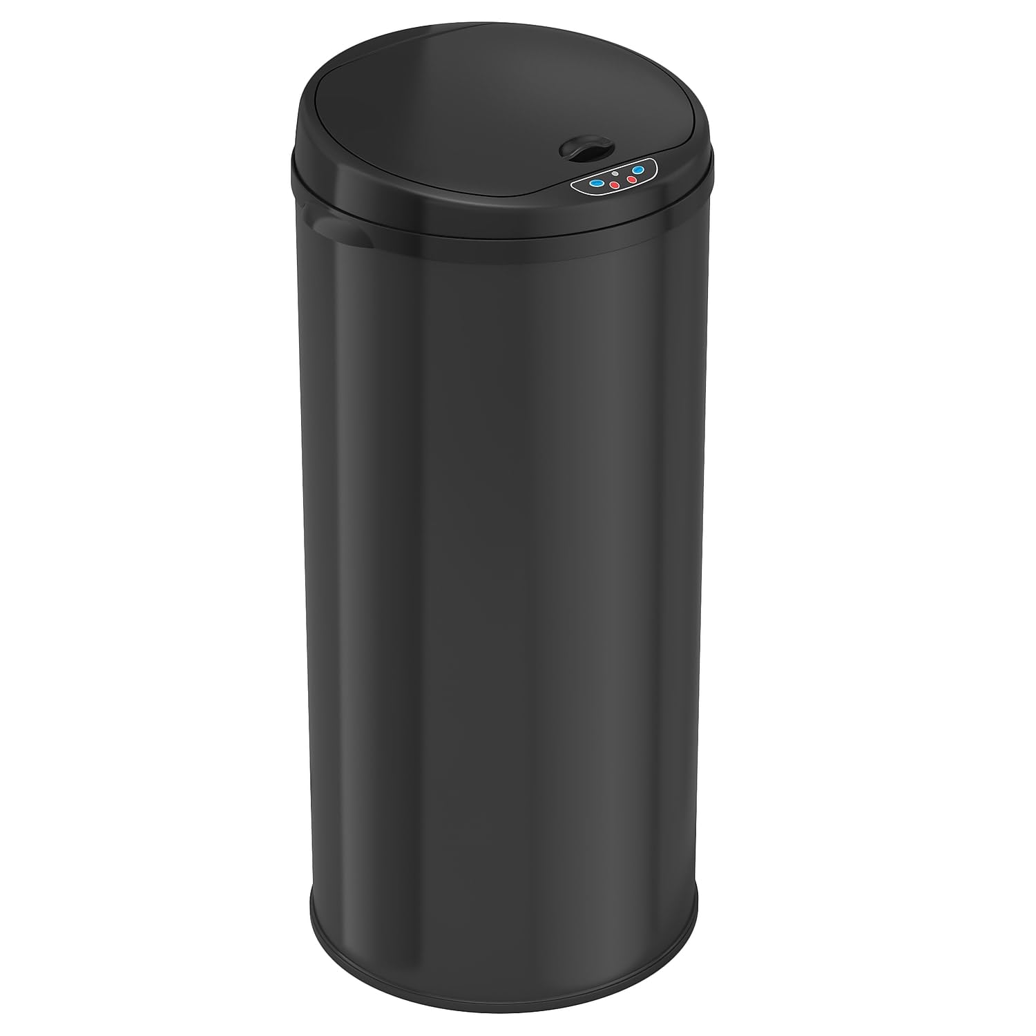 iTouchless 13 Gallon Automatic Trash Can with Odor Control System - Black Round Sensor Garbage Bin for Kitchen, Office, Bathroom & Home Use