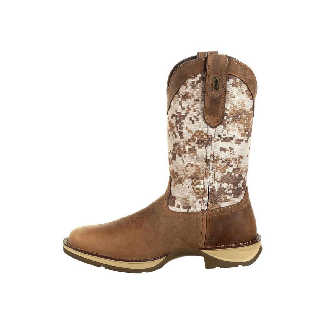 Rebel Desert Camo Pull-On Western Boots for Men - Comfortable Cowboy Boots for Riding, Hiking & Outdoor Adventures