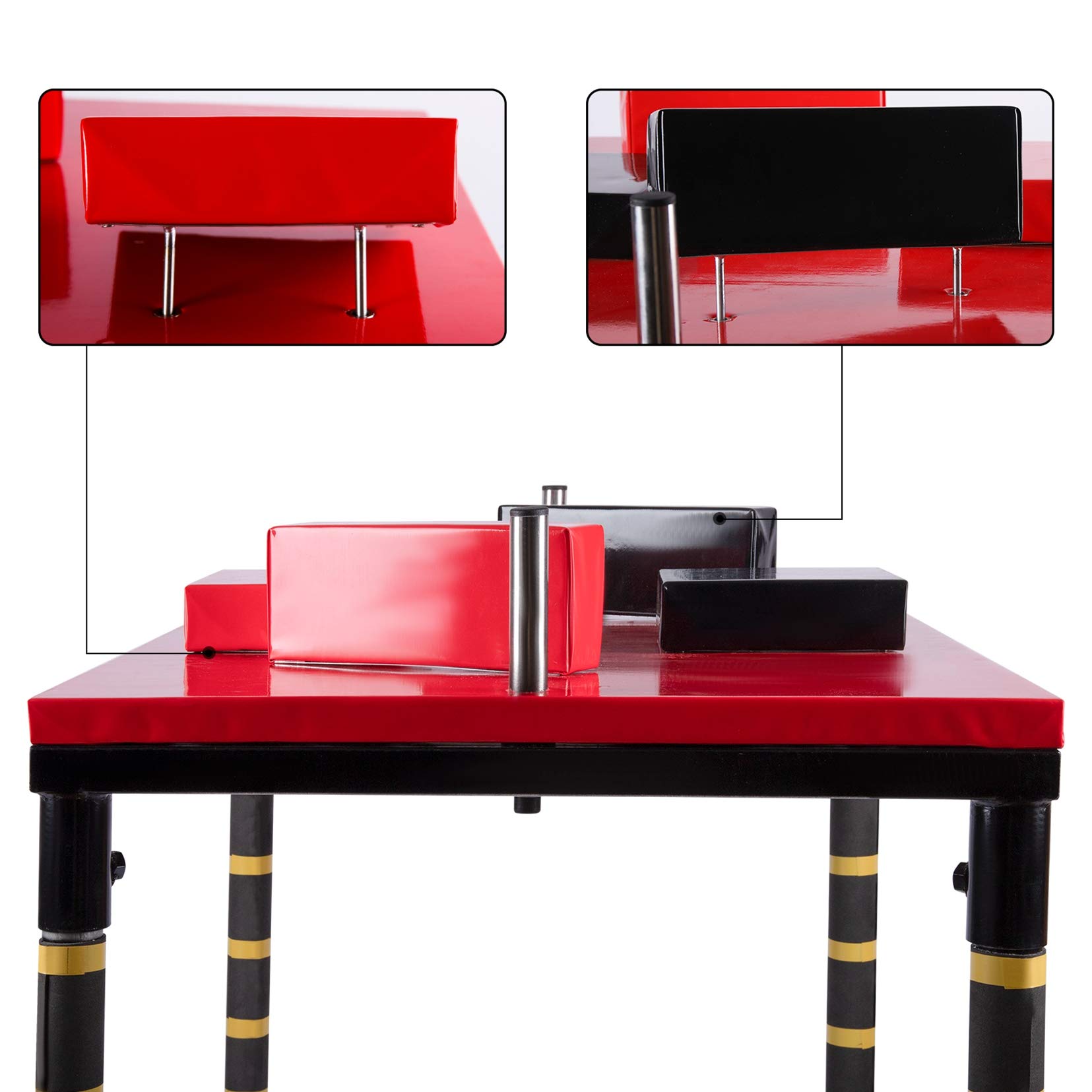 Professional Combat Arm Wrestling Table - Black & Red Heavy Duty Design for Home, Office & Fitness Clubs | Perfect for Strength Training, Competitions & Workouts