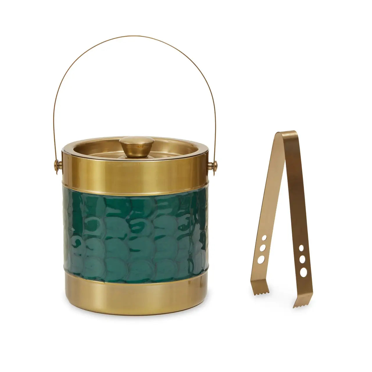 Carolina Green Enamel Ice Bucket - Vintage Style Metal Champagne Wine Cooler for Parties, Weddings & Outdoor Entertaining