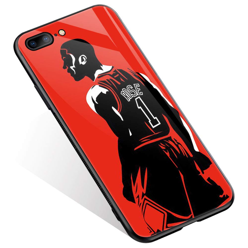 Basketball Player 1191 Pattern iPhone 8/7/SE 2020 Case - Shock Absorbing TPU Bumper & Tempered Glass Back Protective Cover | Perfect for Sports Fans, Daily Use & Gift Giving