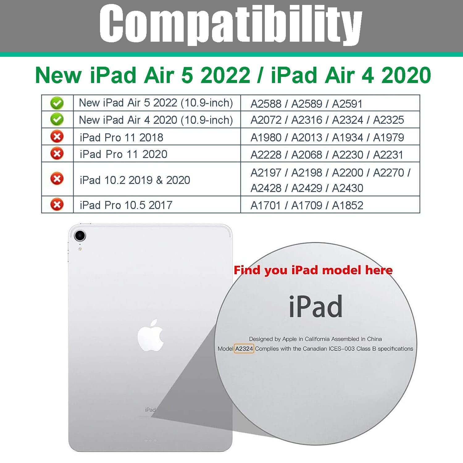 Gahwa Protective Case for iPad Air 4th Generation (2020 Model) 10.9 Inch - Slim Fit Shockproof Cover with Auto Sleep/Wake - Perfect for Work, School & Travel