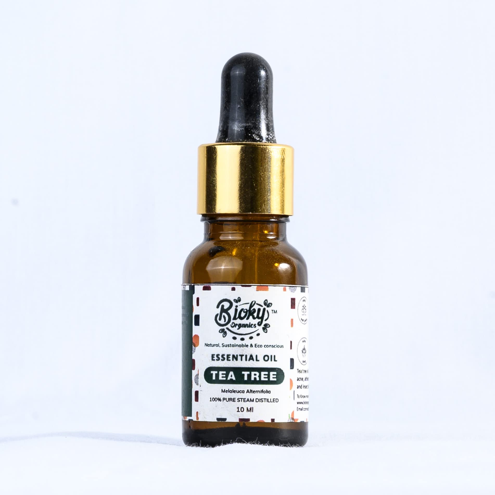 **Bioky Organics Tea Tree Essential Oil - 15 ml | 100% Pure & Natural Undiluted Tea Tree Oil for Acne, Pimples, Skin & Hair Care | Aromatherapy, Therapeutic Grade | Perfect for DIY Skincare & Home Remedies**