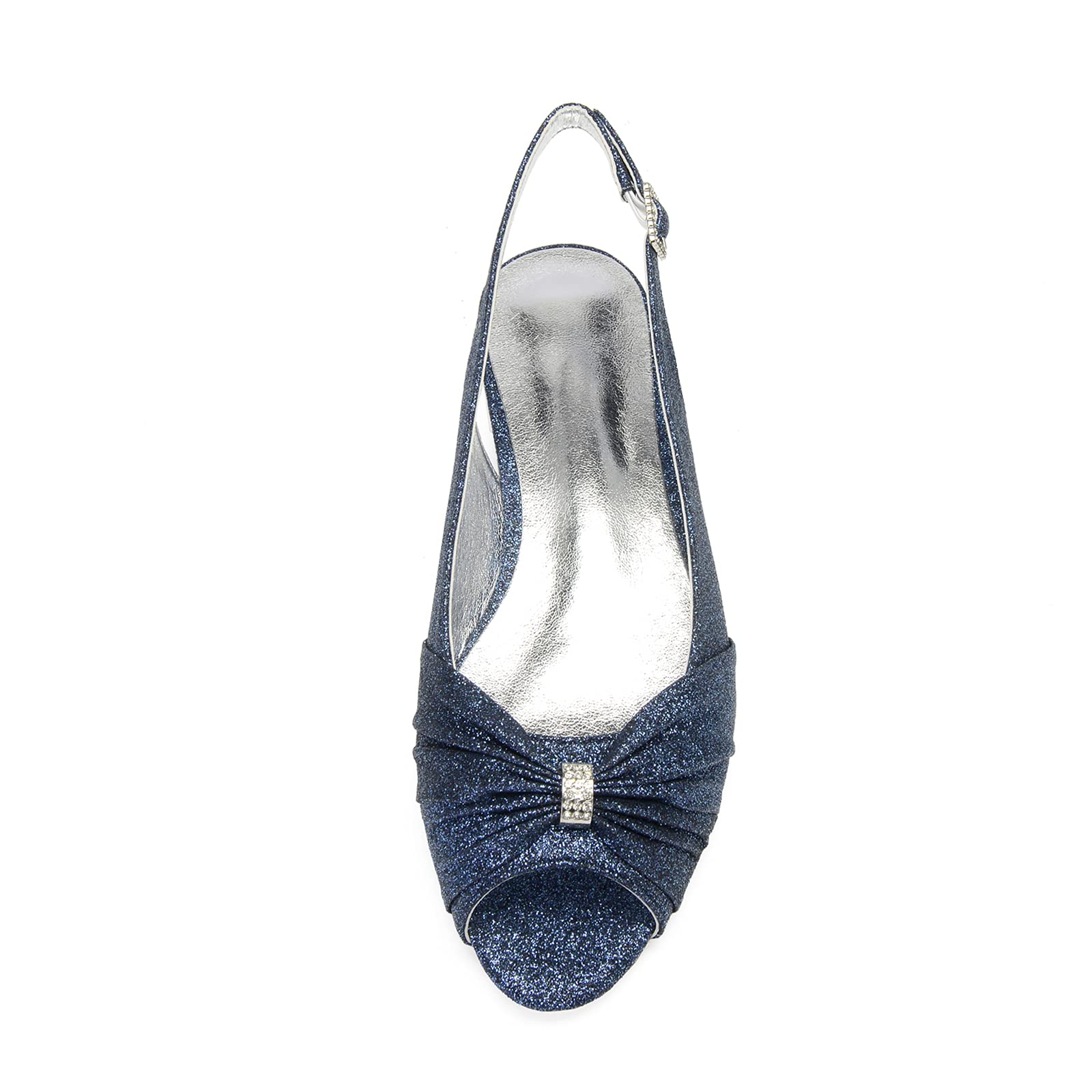 Elegant Rhinestone Peep Toe Ballet Flats for Women - Summer Slingback Sandals for Wedding, Prom & Bridal Occasions | Comfortable Dress Shoes for Parties & Special Events