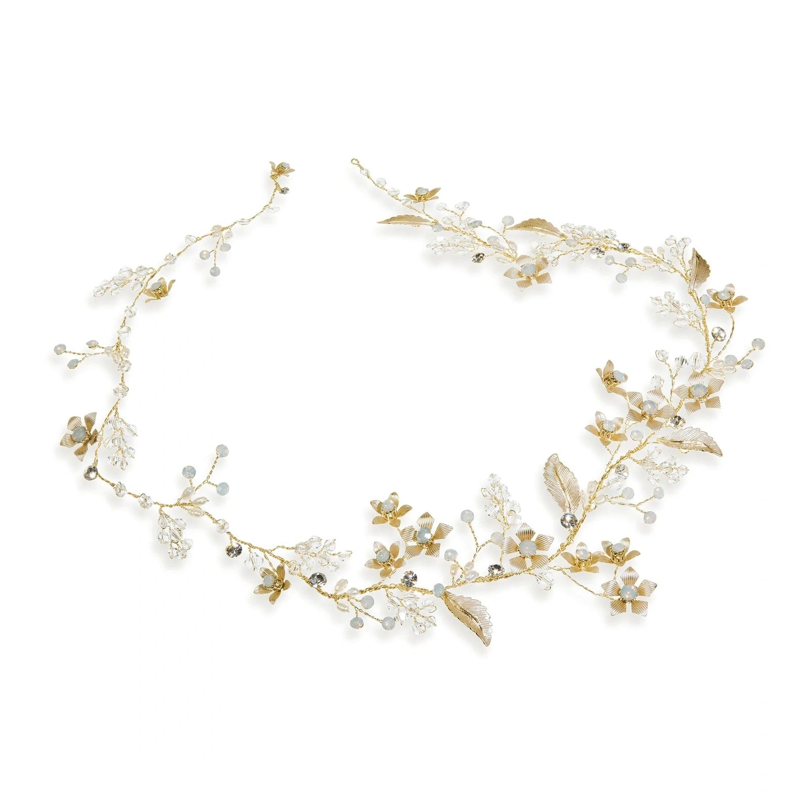 Ivory & Co Gold Bridal Hair Vine with Summer Rose Design - Perfect for Weddings, Prom, and Formal Events