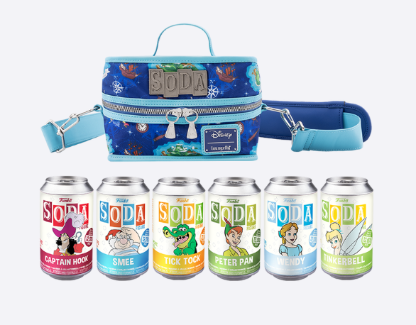 Disney Peter Pan 6-Pack Soda Can Vinyl Cooler Bundle with Chase Variant - Perfect for Disney Collectors, Picnics, and Outdoor Adventures