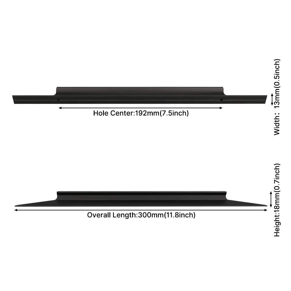 10 Pack Black Modern Kitchen Cabinet Handles - Solid Aluminum Alloy Drawer Pulls with 7-1/2in (192mm) Hole Center - Durable Cabinet Hardware for Home Kitchen & Bathroom Renovation