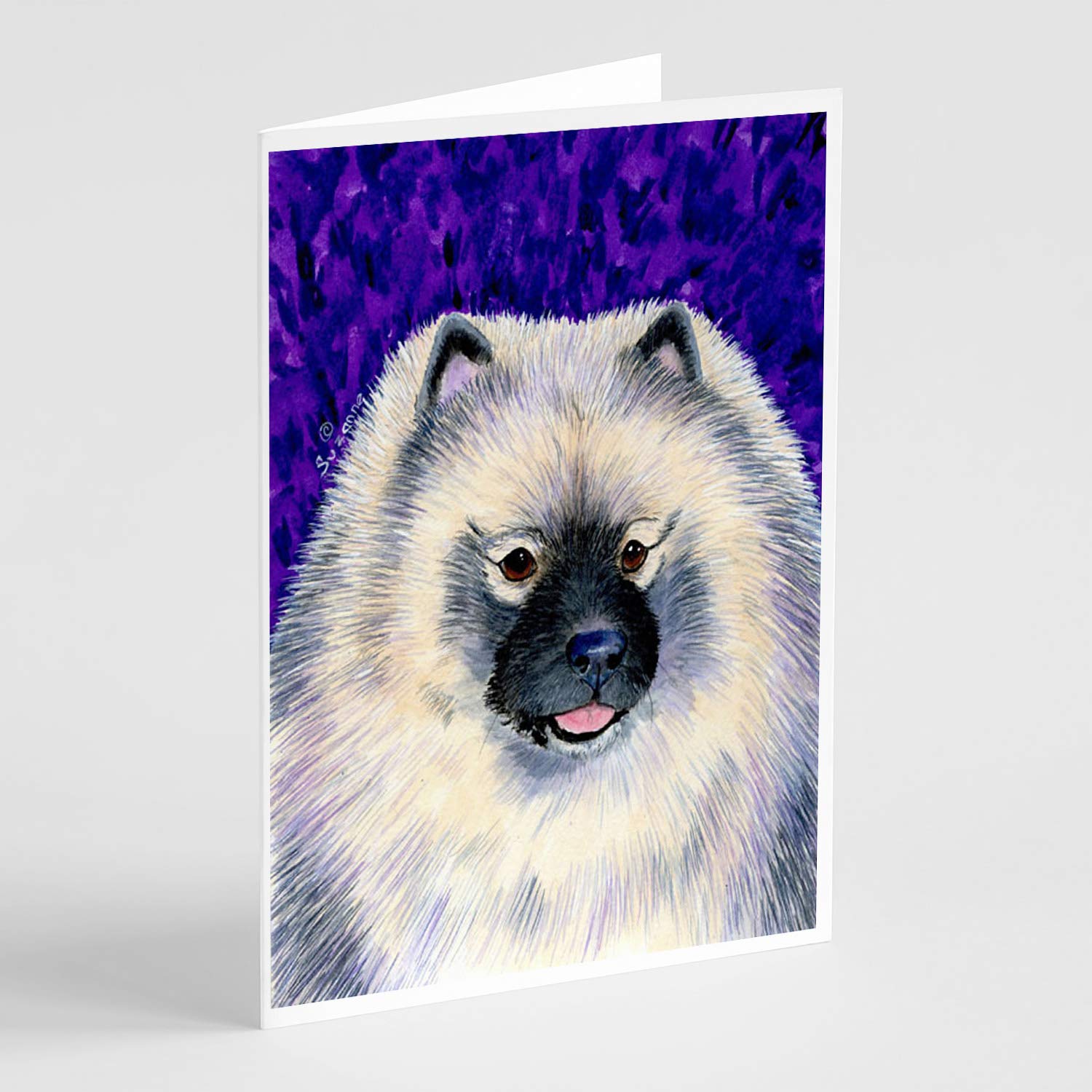 Keeshond Greeting Cards - Pack of 8 Blank A7 Note Cards (5x7) with Envelopes | Whimsical Dog Lover Stationery for Birthdays, Thank You Notes & Special Occasions