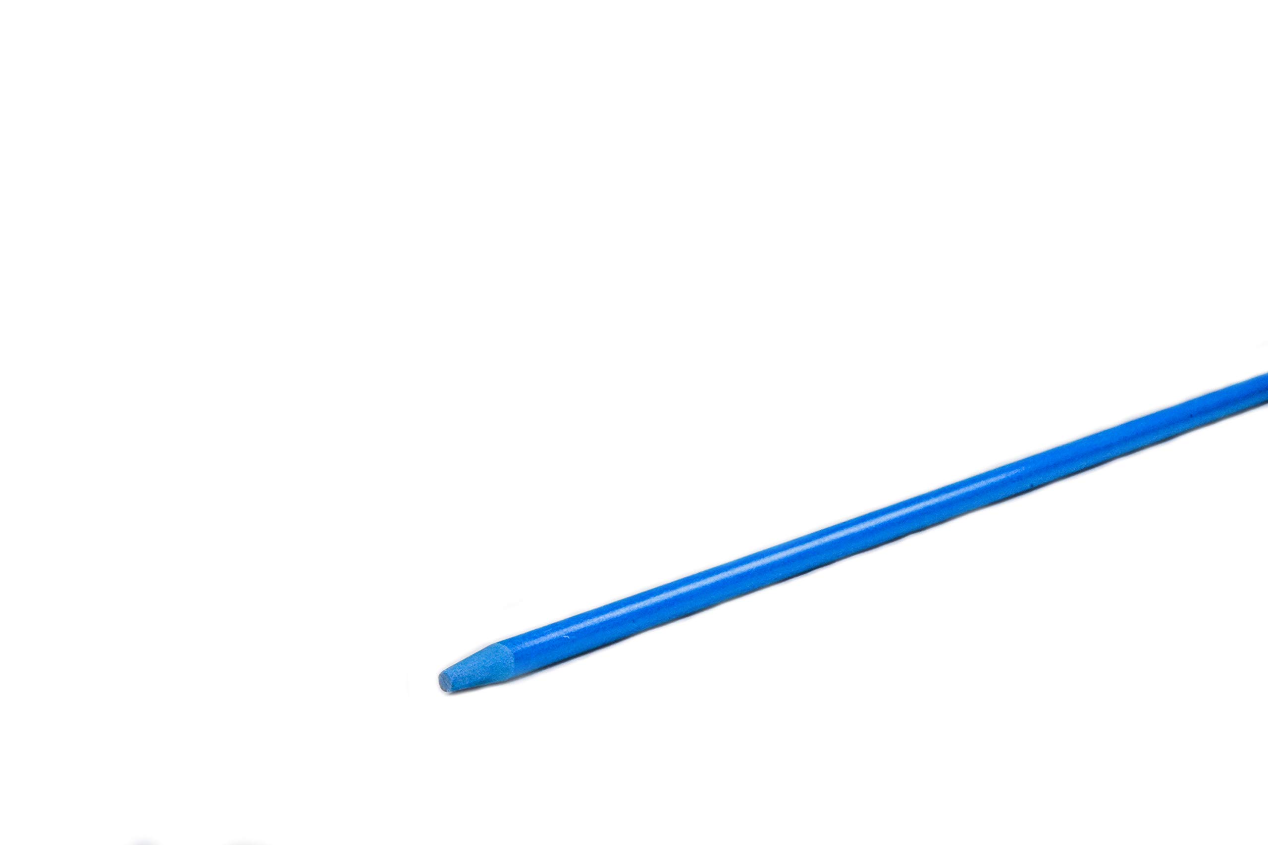4ft Blue Driveway Markers with Reflective Tape - 100 Pack of Flexible Snow Plow Stakes with Pointed Tip & Armor Cap for Easy Installation | Perfect for Winter Driveway Marking, Parking Lot Boundaries & Roadside Visibility