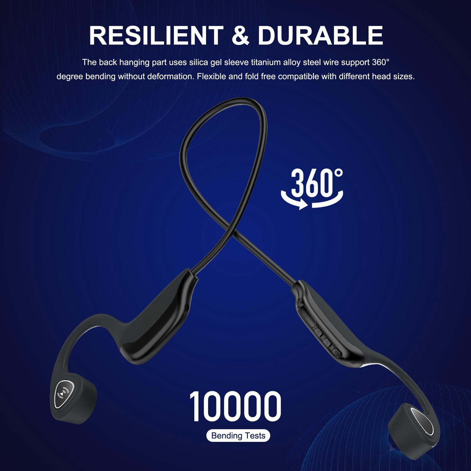 Best Bone Conduction Bluetooth Headphones - Open Ear Wireless Headset with Mic for Running, Cycling, Hiking & Yoga | Sweatproof & Comfortable for Outdoor Sports & Workouts