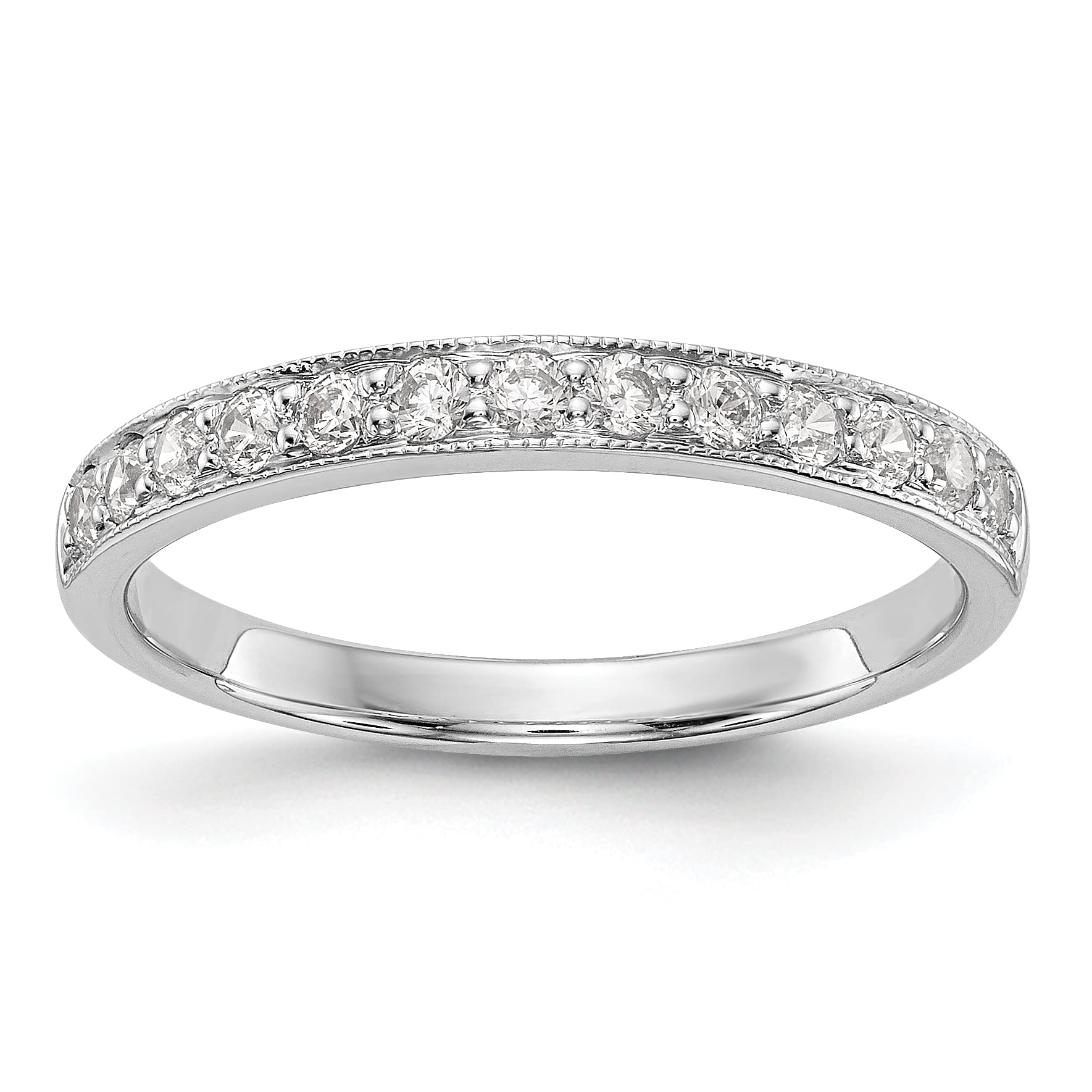 0.32ct CZ Solitaire 14K White Gold Wedding Band Ring for Women - Elegant Bridal Jewelry, Anniversary Gift, Engagement Ring (RM2882B-032-WAA) - Perfect for Weddings, Proposals & Special Occasions