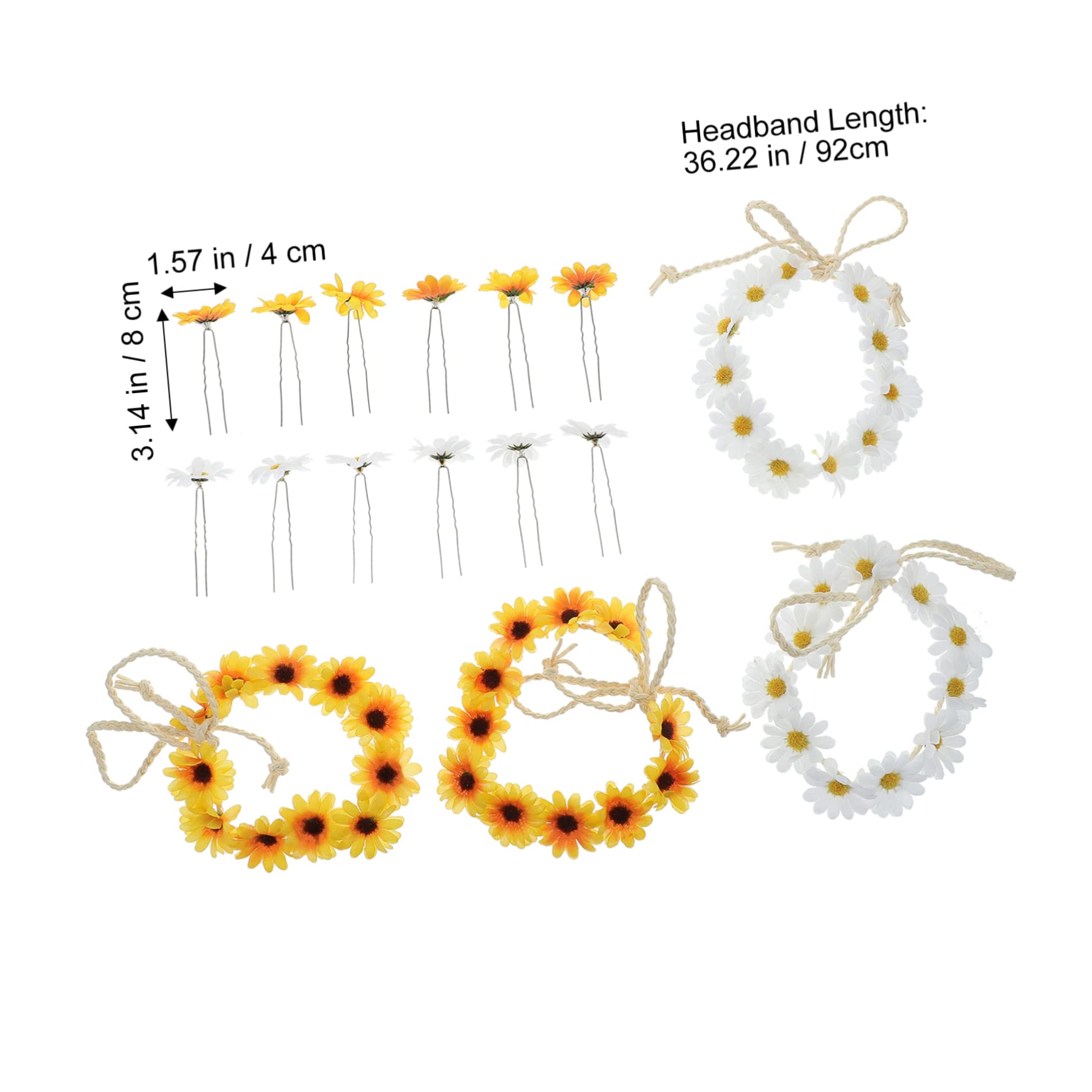 FOMIYES 16-Piece Sunflower Hair Clips Set - Fashionable Wedding Headbands for Bride, Bridesmaids & Maternity Photos - Perfect for Beach Weddings, Baby Showers & Boho Styling