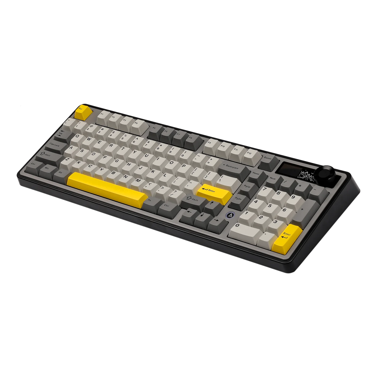 AJAZZ AK980 Mechanical Keyboard - RGB Backlit, Wired/Wireless, Maillard Switches, Black/Gray/Yellow - Perfect for Gaming, Typing & Office Work