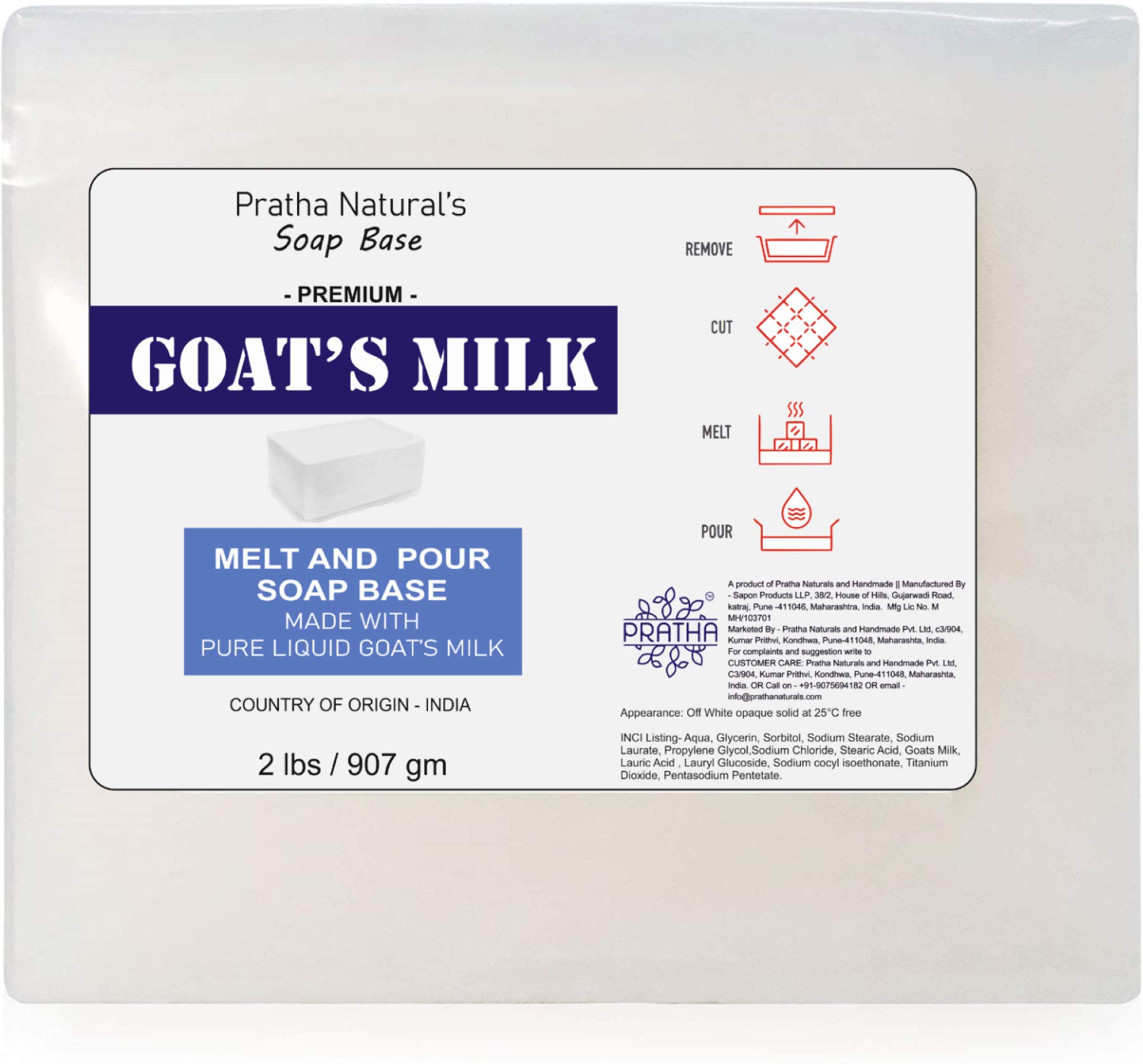 Natural Goats Milk Melt and Pour Soap Base - Moisturizing & Nourishing Skin Care for DIY Soap Making, 400g - Perfect for Handmade Gifts, Spa Treatments, and Sensitive Skin Care