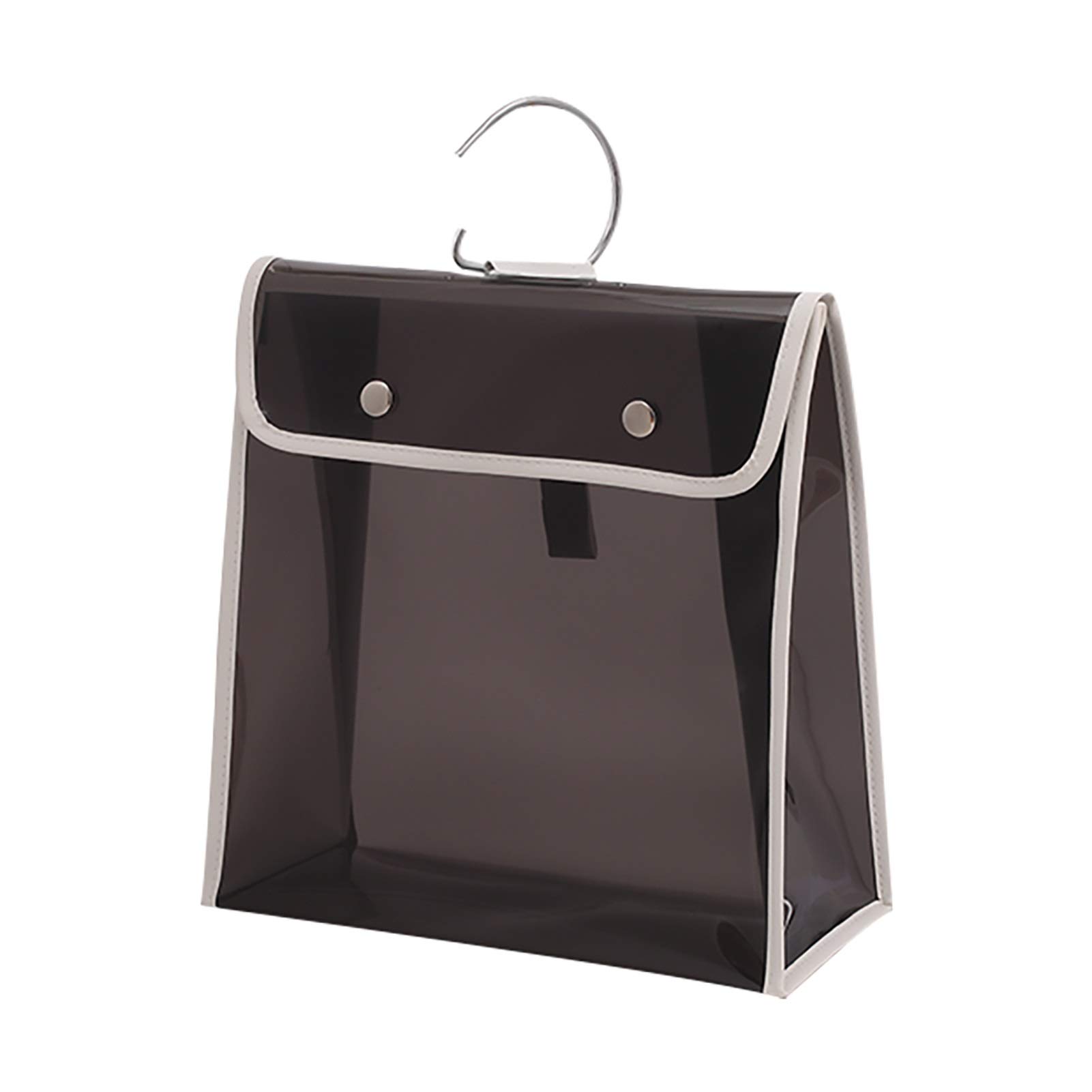 BCGT Transparent Zippered Handbag Storage Organizer with Handle - Dustproof Closet Purse Protector for Women (Black, Small) - Perfect for Travel, Home & Closet Organization