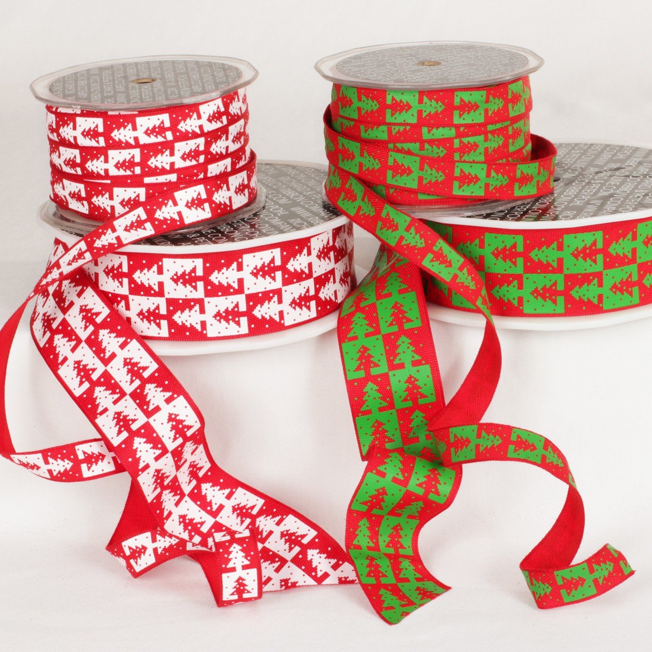 The Ribbon People 2-Pack Ivory White & Scarlet Red Wired Ribbon .625