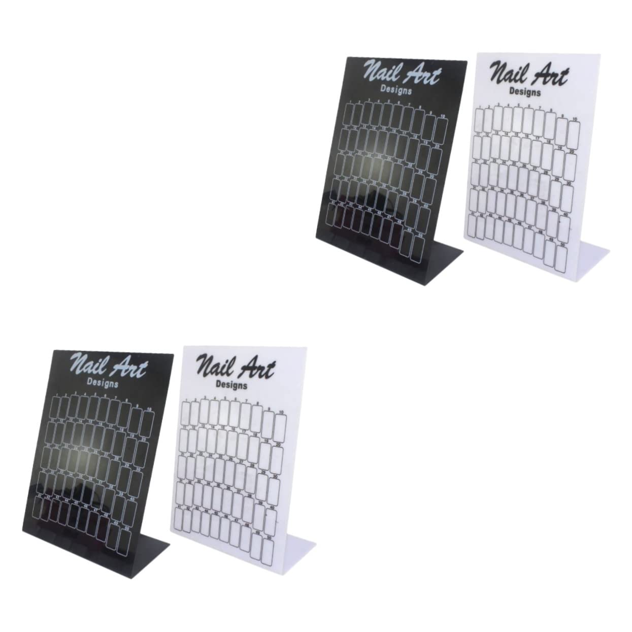 Zerodeko 12-Piece White Plastic Nail Art Display Stand - Acrylic Manicure Rack for Nail Polish & False Nails - Salon Organizer, Nail Supply Storage for Professional & Home Use