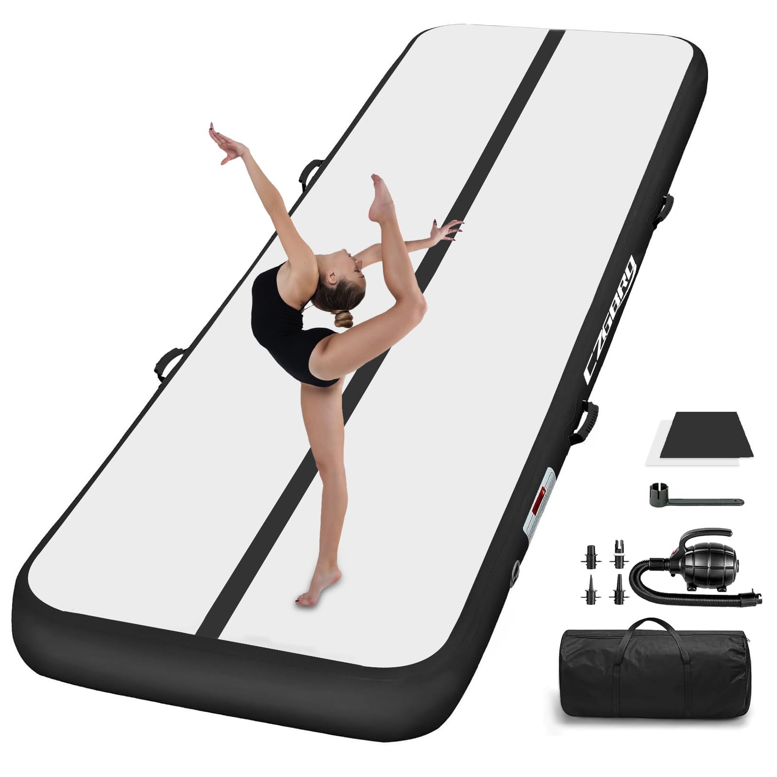 Inflatable Air Mat Tumble Track - Portable Gymnastics Training Mat with Electric Pump for Home, Cheerleading, Kids Gym & Yoga | Perfect for Indoor Exercise, Backyard Play & Fitness Training