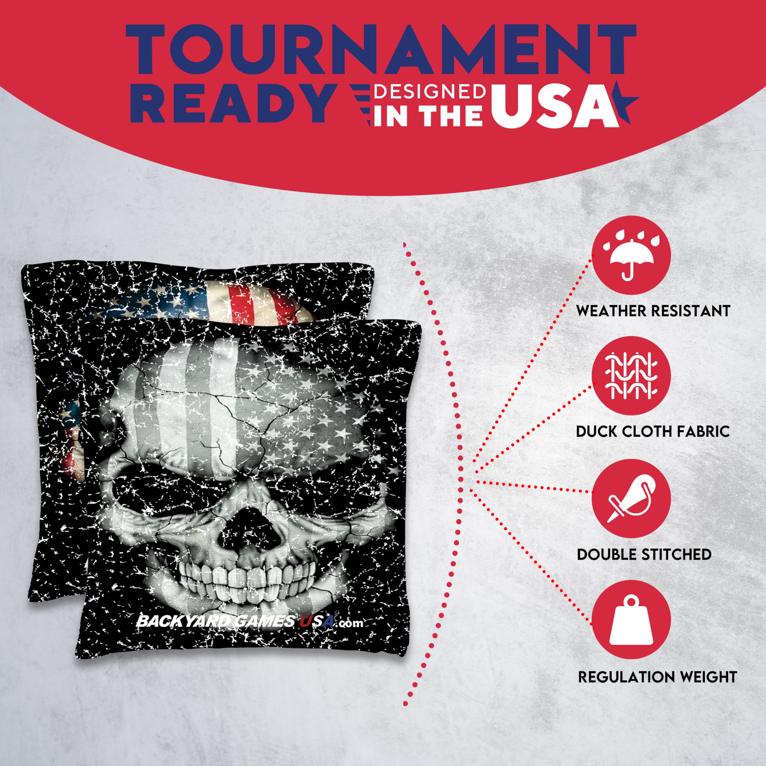 Pro Cornhole Bags Set of 8 - Regulation Tournament Cornhole Bean Bags | Premium Slick & Stick Design for Professional Play | Made in USA | Perfect for Backyard Parties, Tailgating & Outdoor Games