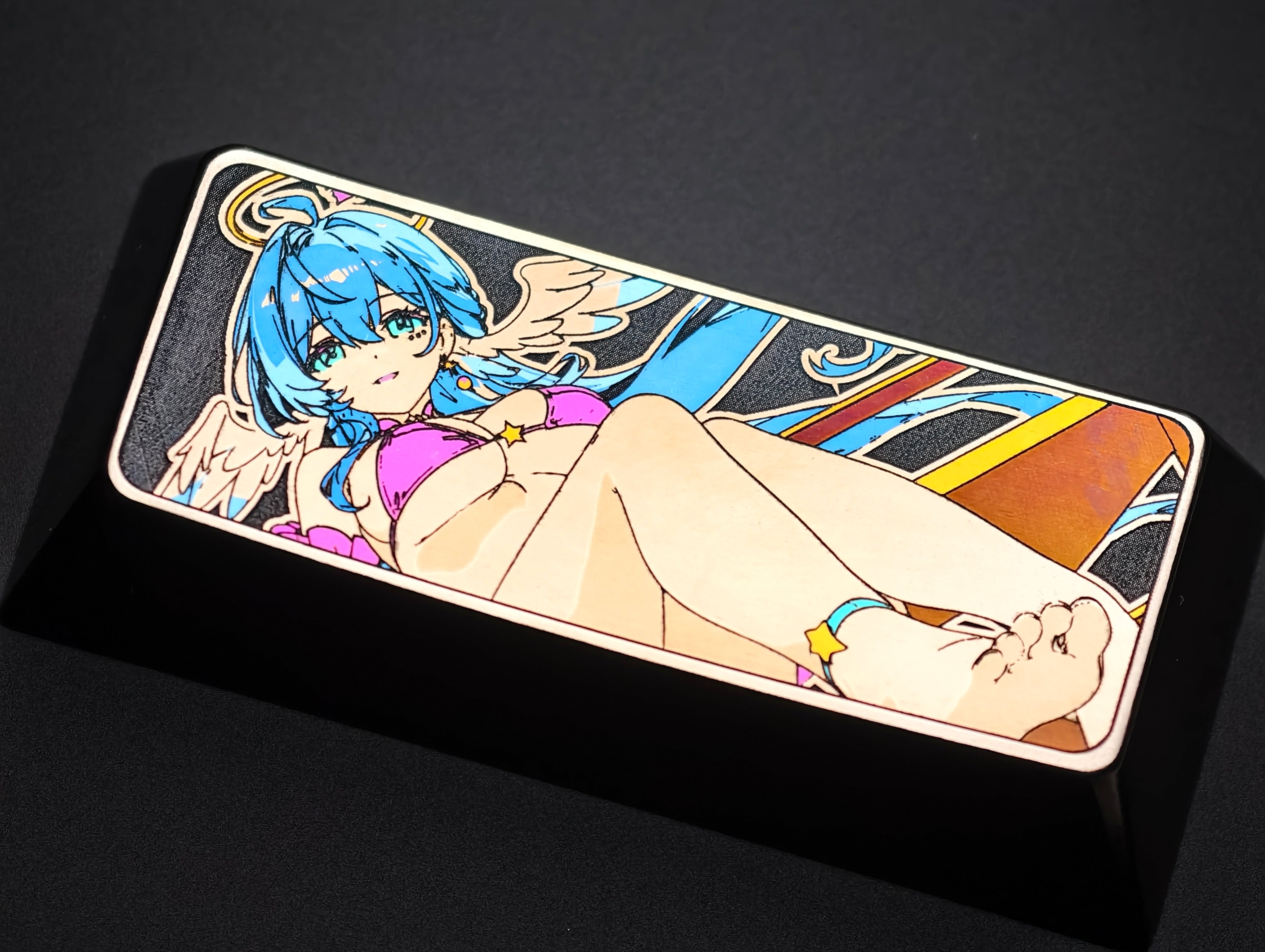 Honkai: Star Rail Robin Titanium Alloy Colored Carved Keycaps - 2.25U Custom Mechanical Keyboard Keycaps for Gaming & Typing Enthusiasts