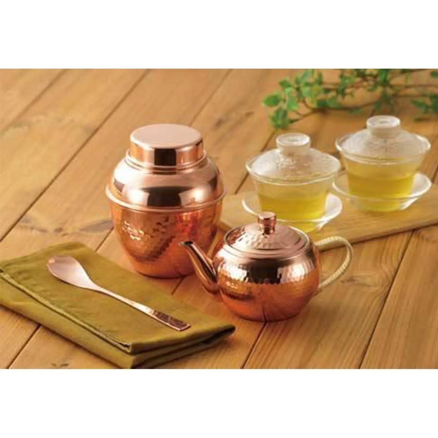 Asahi Nagomi Copper Chashaku Japanese Tea Spoon - Traditional Matcha Tea Scoop for Ceremonial Tea Making & Home Brewing