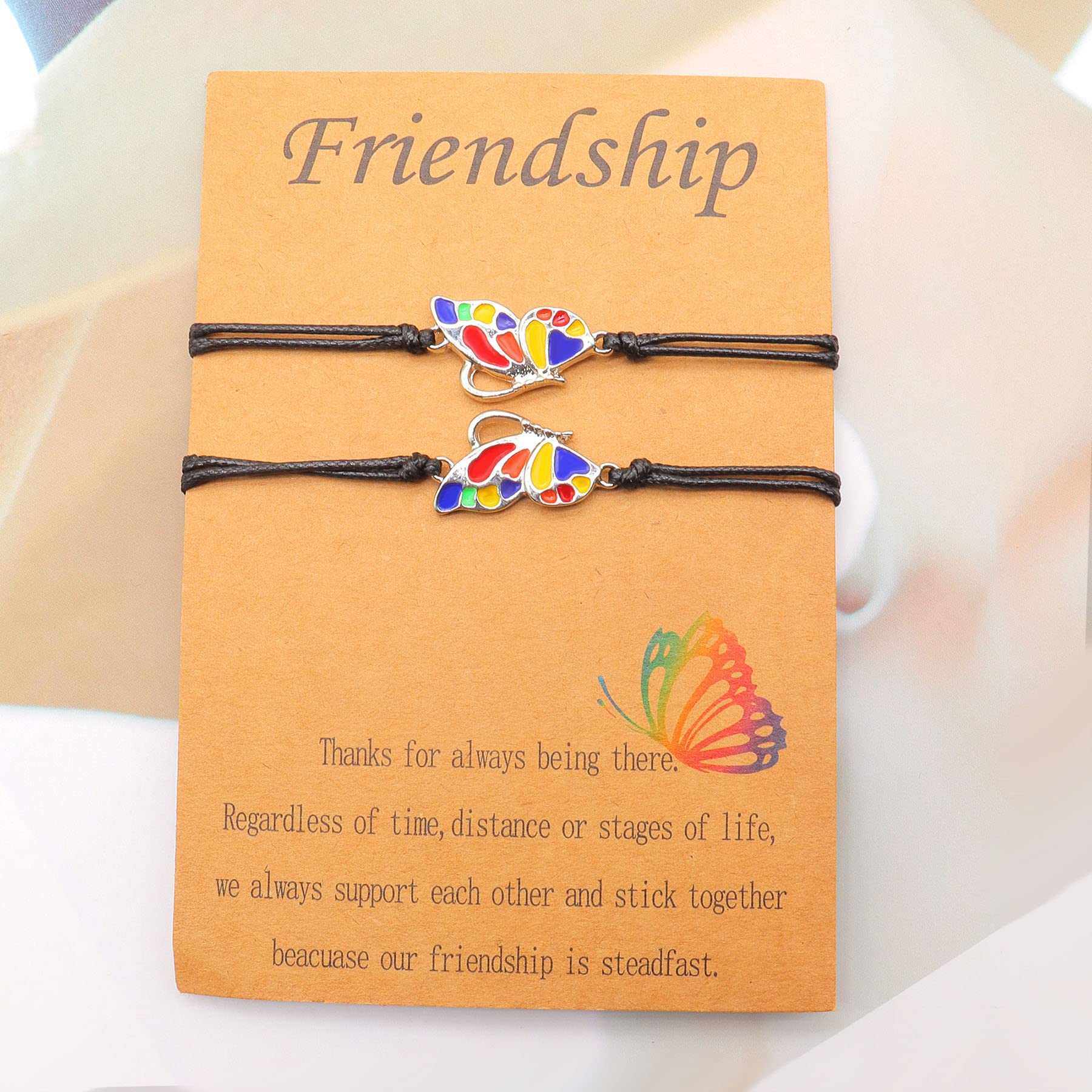 YOOESTORES82 Best Friends Butterfly Friendship Bracelets & Anklets Set, Long Distance BFF Matching Promise Bracelets for Women, Perfect Birthday Gifts for Besties, Ideal for Anniversaries, Graduations, and Everyday Wear