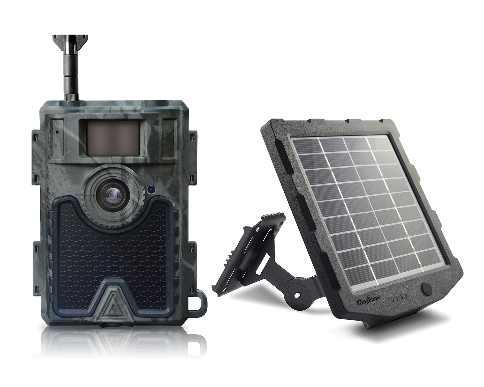 WingHome 4G LTE Cellular Trail Camera - No Glow Infrared Wildlife Hunting Game Camera with Solar Panel & SIM Card - Remote Monitoring via App - Ideal for Hunting, Scouting, and Wildlife Observation