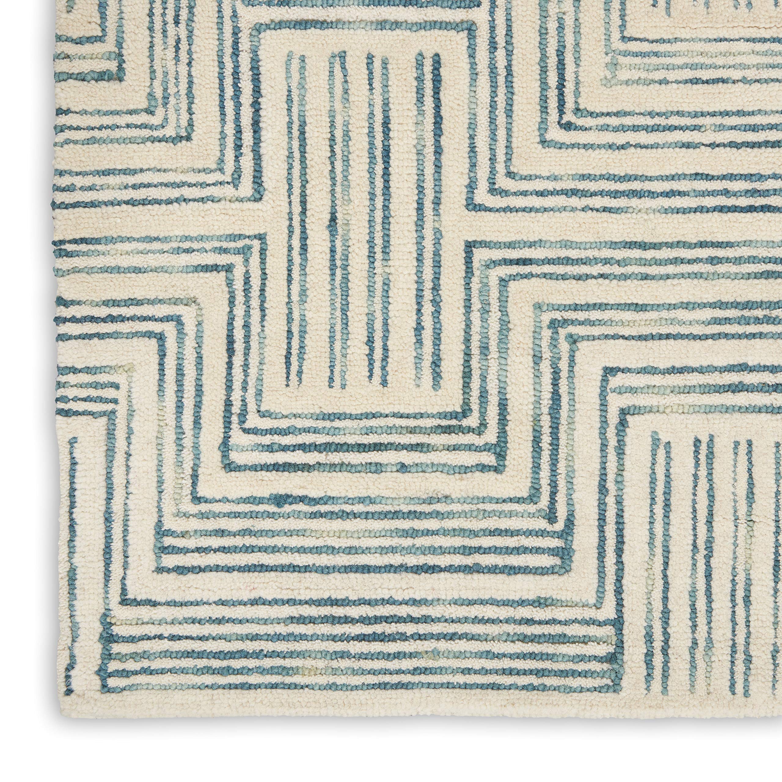 Nourison Linked Bohemian Ivory/Turquoise 2'3