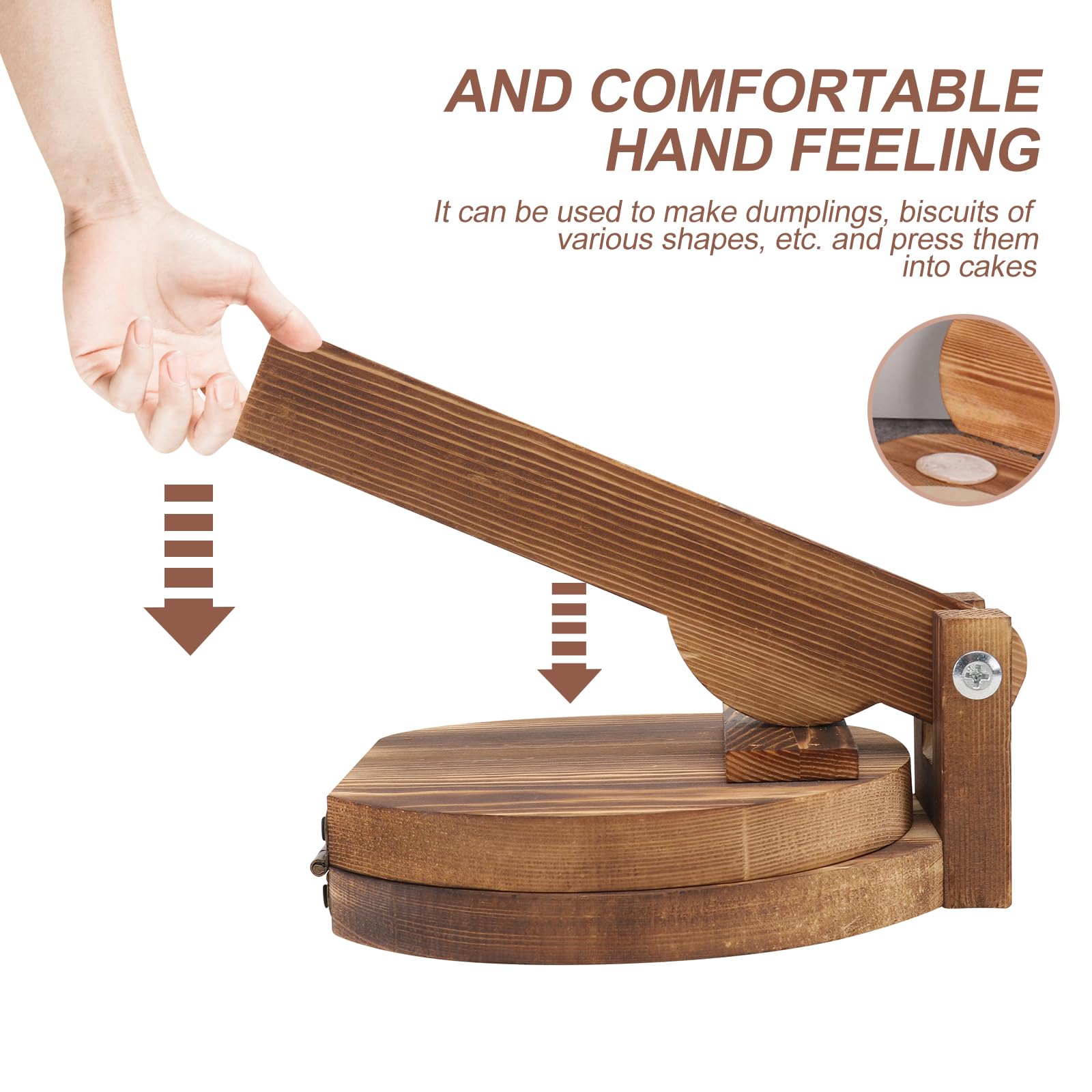 Angoily Wooden Tortilla Press & Dumpling Mold - Pre-Seasoned for Flour Tortillas, Roti, Dosa & More | Perfect for Home Cooking, Mexican Cuisine & Asian Dishes