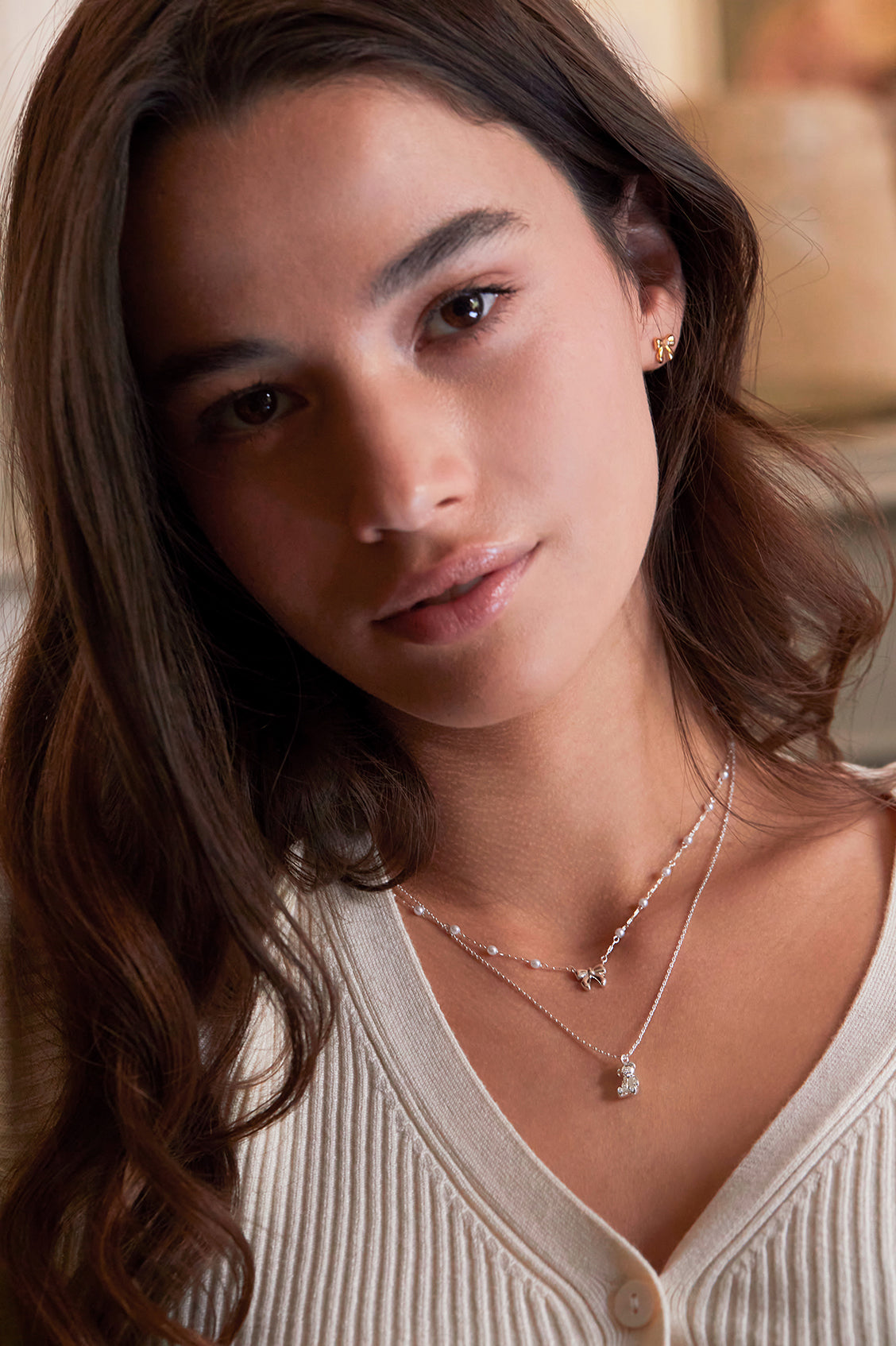 Elegant Pearl Bow Necklace for Women - Dainty Pearl Jewelry Gift for Her - Perfect for Weddings, Parties & Special Occasions