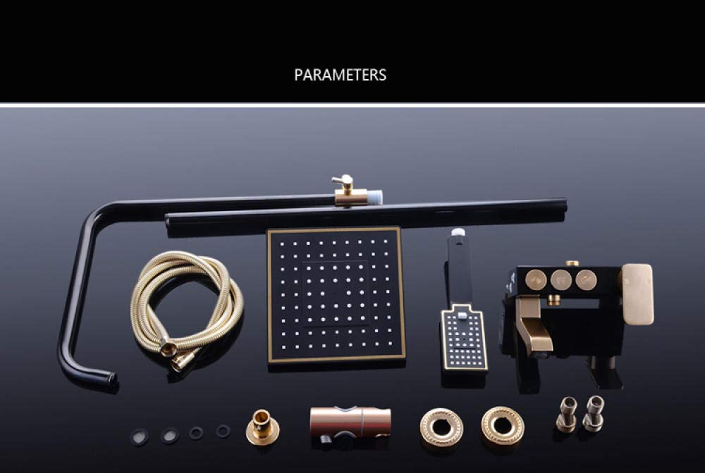 Premium Black & Gold Shower Panel Set with Rainfall Faucet - Modern Bathroom Faucets & Taps for Luxury Spa Experience - Perfect for Master Bathroom Renovation & Hotel Style Upgrade