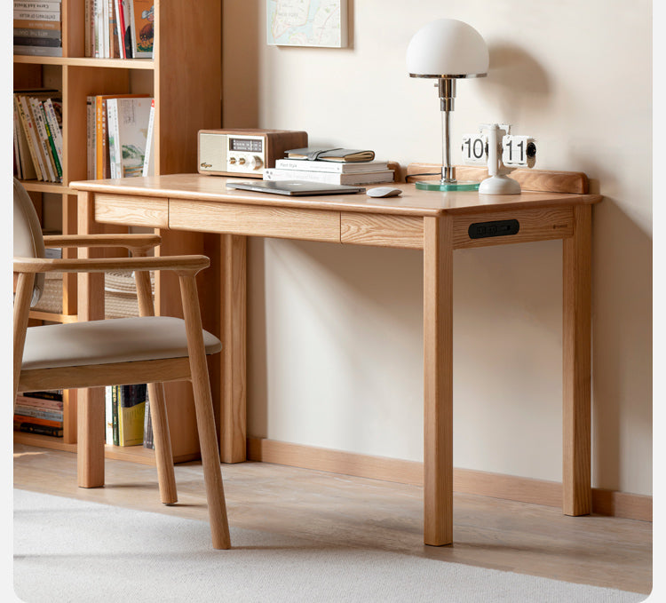 Premium Oak Solid Wood Office Desk - Durable & Stylish Home Office Furniture for Work & Study