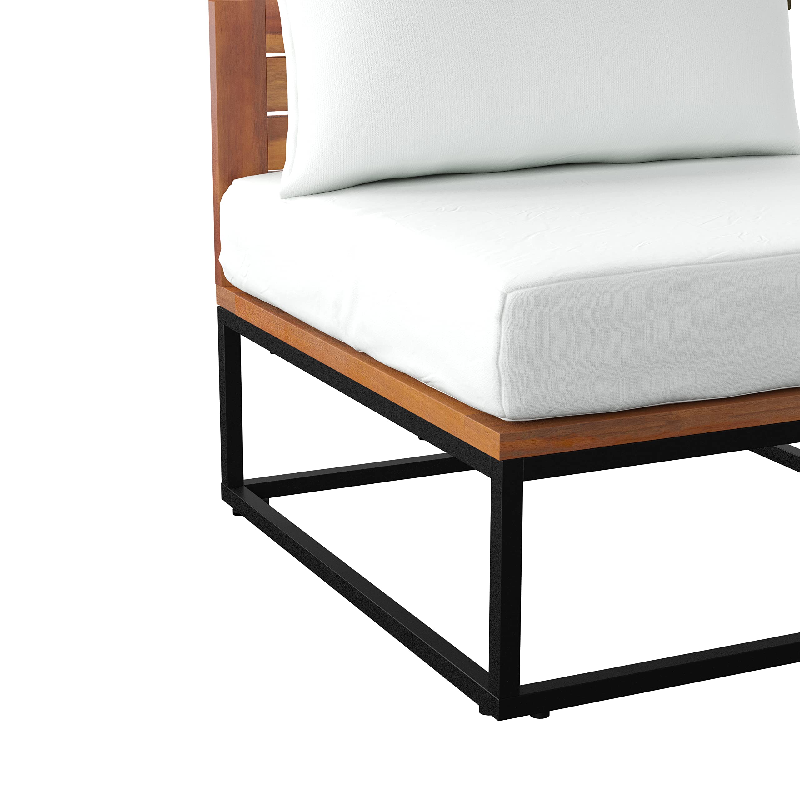 SEI Furniture Taradale Outdoor Patio Chair with Cushion - Weather-Resistant White Wicker Lounge Chair for Garden, Poolside, Deck & Backyard Relaxation