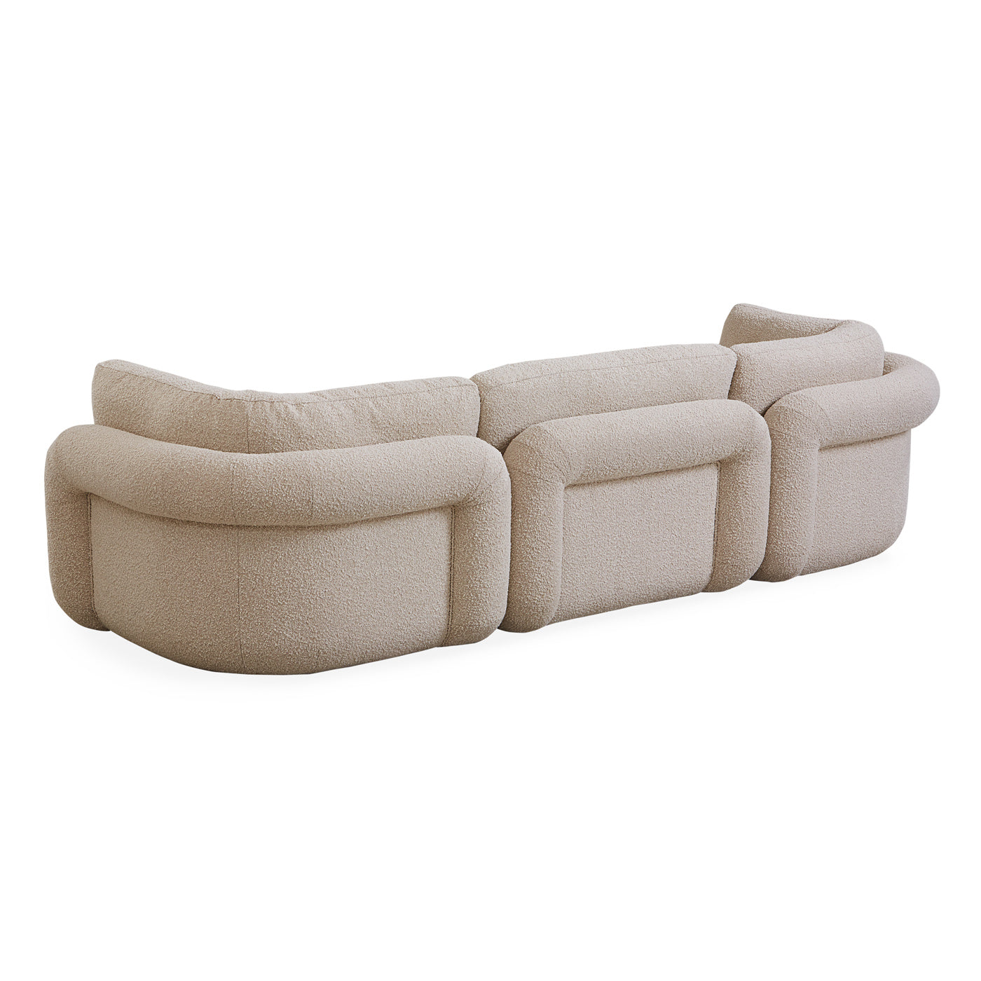 Pompidou 120” Modular Four Piece Sectional Sofa with Ottoman - Modern L-Shaped Living Room Furniture for Home Theater & Family Gatherings
