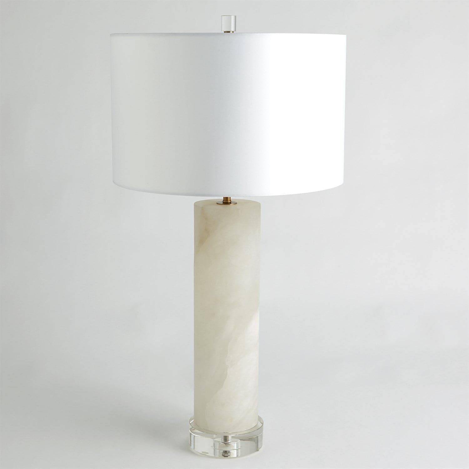 Modern Alabaster Cylinder Table Lamp - Elegant Home Decor for Bedroom, Living Room & Office - Soft Ambient Lighting for Relaxation & Reading