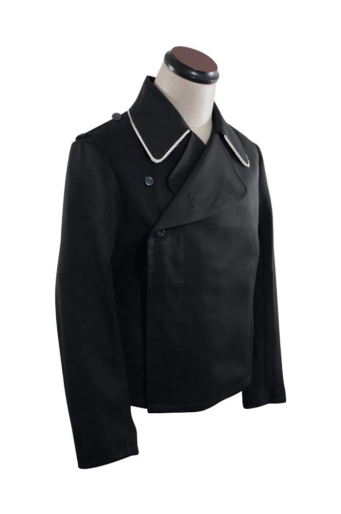 Original German WWII Panzer Officer Black Gabardine Wrap Jacket - Authentic Military Uniform for Reenactment, Cosplay & Collectors