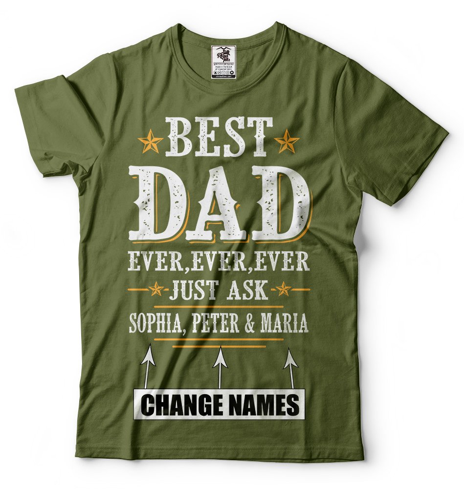 Personalized Dad T-Shirt - Custom Name Father's Day Gift - Funny Customizable Dad Shirt for Birthday, Anniversary & Family Events