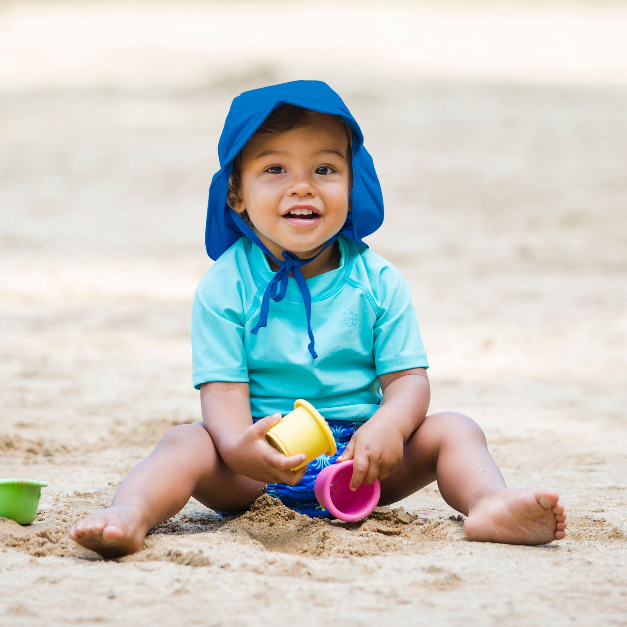 iPlay Flap Sun Protection Hat for Babies & Toddlers - UPF 50+ UV Protection, Adjustable Chin Strap - Perfect for Beach, Pool & Outdoor Play
