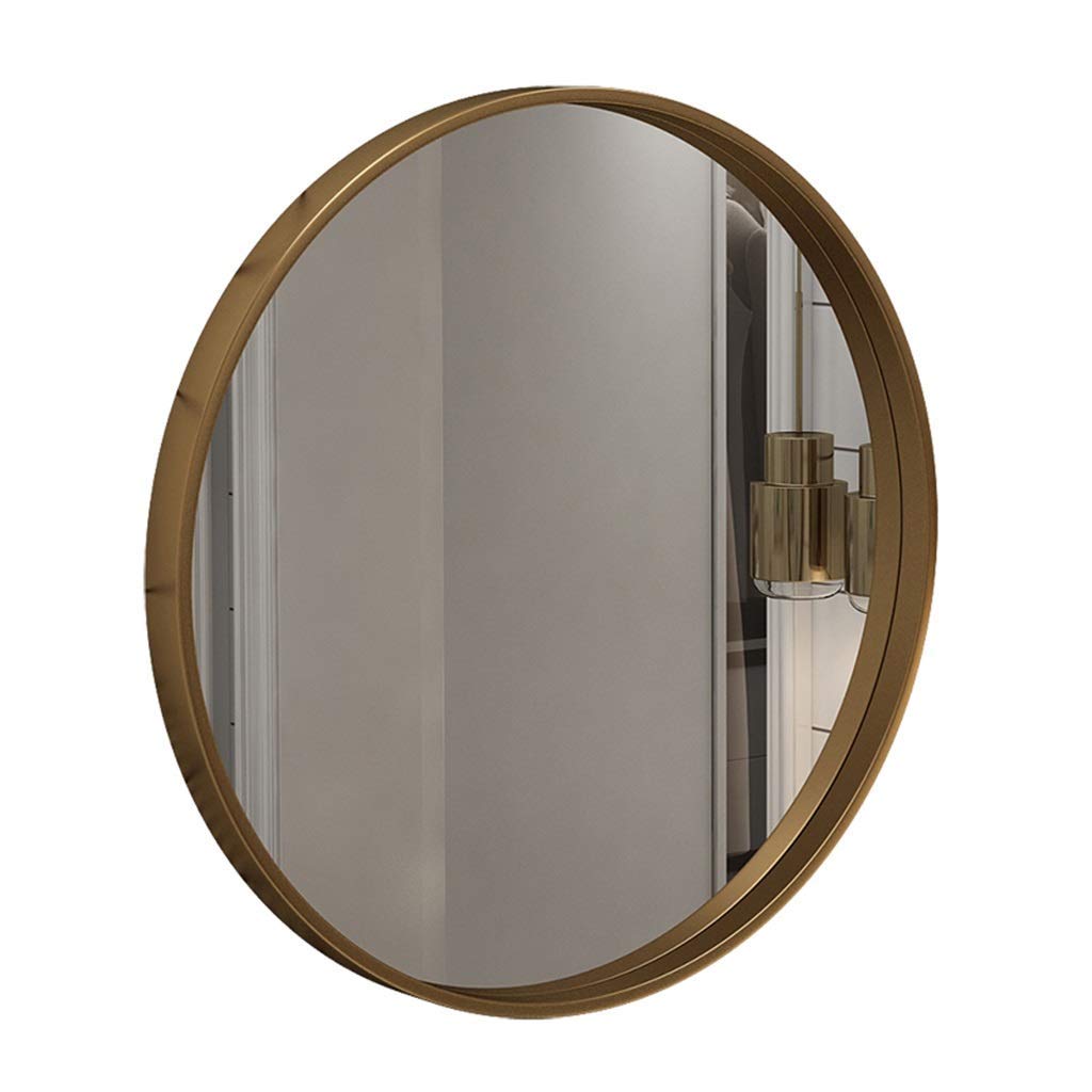 Round Wall Mounted Makeup Mirror with Gold Metal Frame - Vanity, Shaving & Bathroom Mirror for Home Decor | Perfect for Dressing Rooms, Bedrooms & Bathrooms