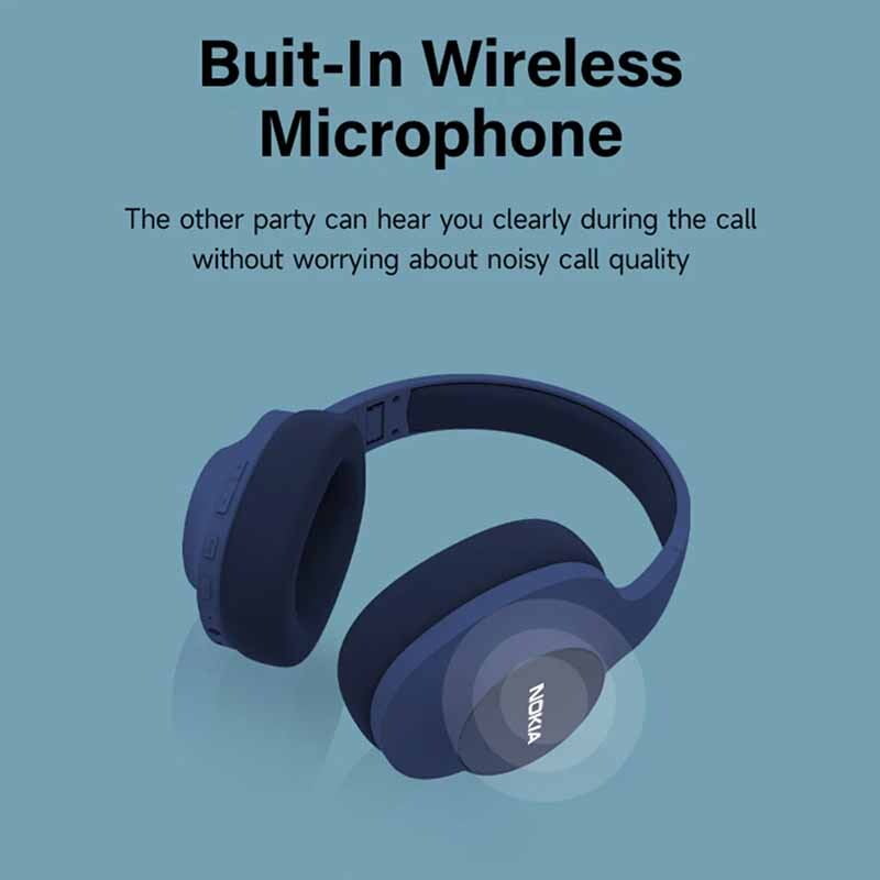 Nokia E1200 Wireless Bluetooth Headphones - Noise Cancelling, 30H Battery Life - Perfect for Workouts, Commuting & Office Use