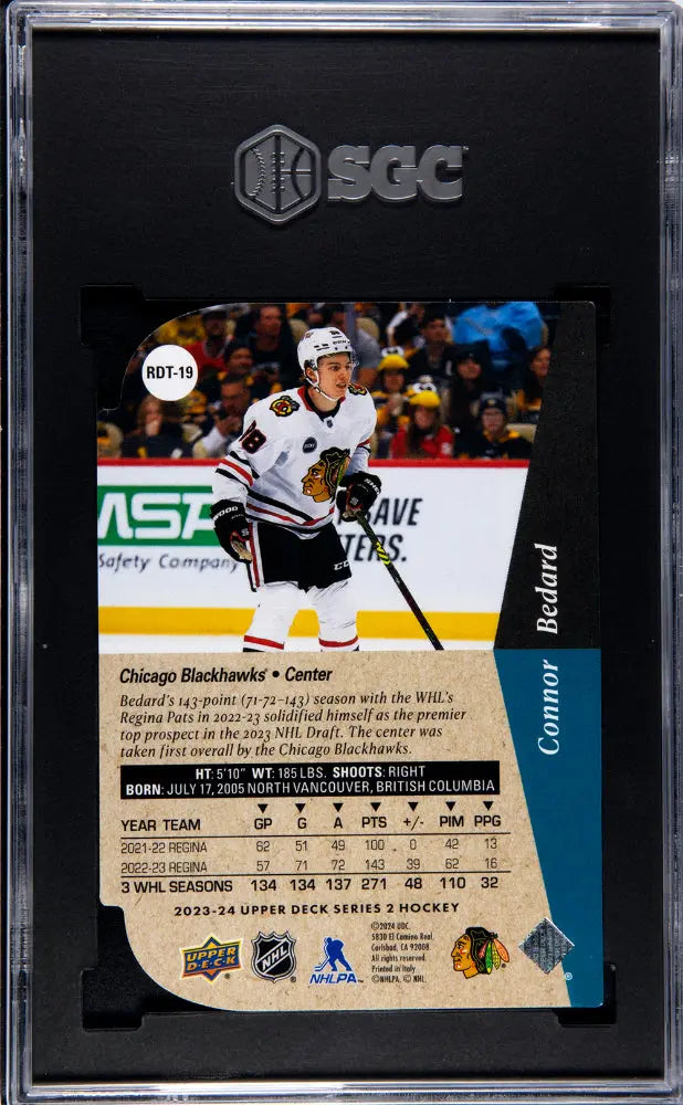 2023 Upper Deck Series 2 Connor Bedard Rookie Card RC '94-95 Die-Cut SGC 9.5 Graded - Collectible Hockey Trading Card for Fans & Investors