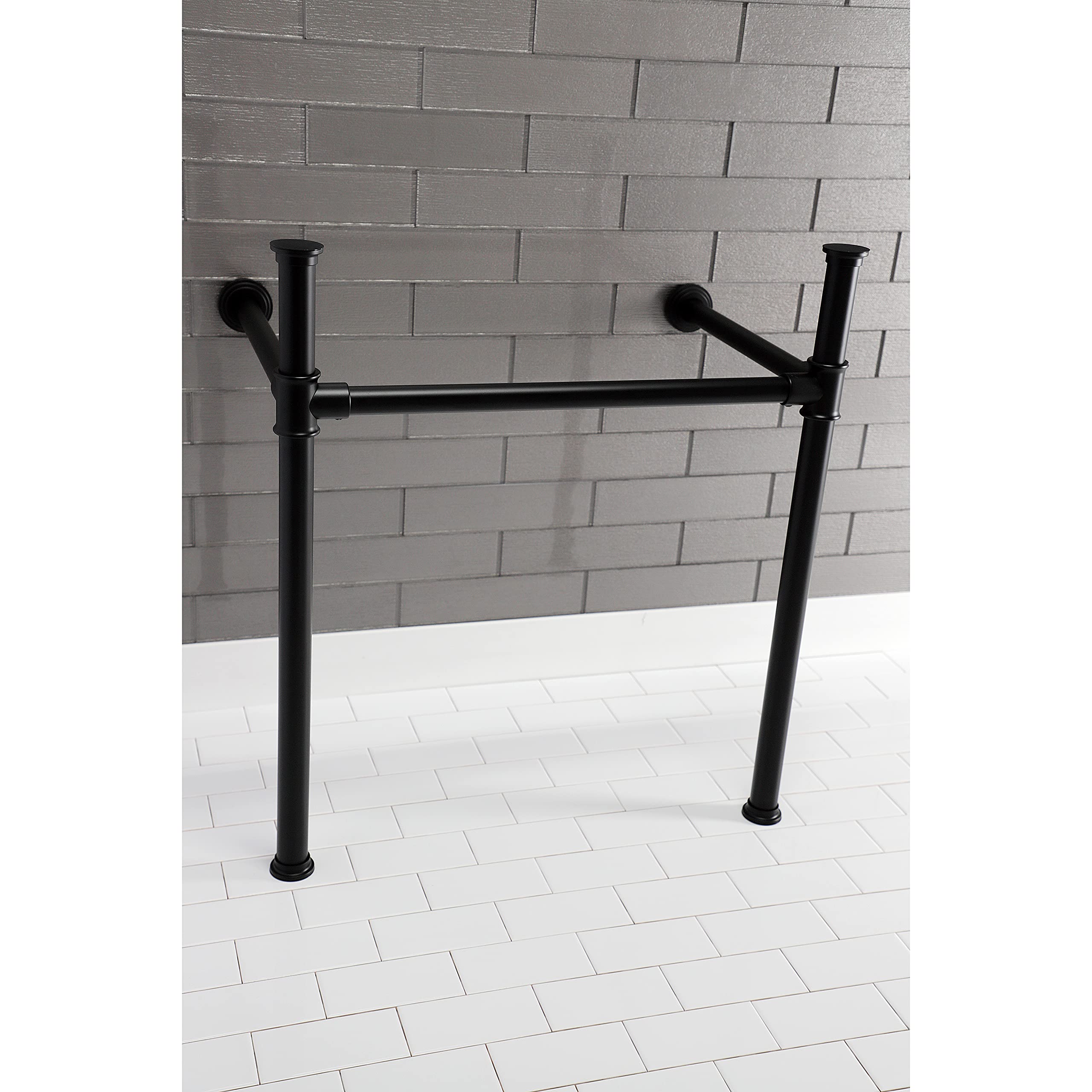 Kingston Brass VPB33080 Imperial Stainless Steel Console Sink Legs in Matte Black - Perfect for Bathroom Vanity, Farmhouse Sink, and Modern Kitchen Decor