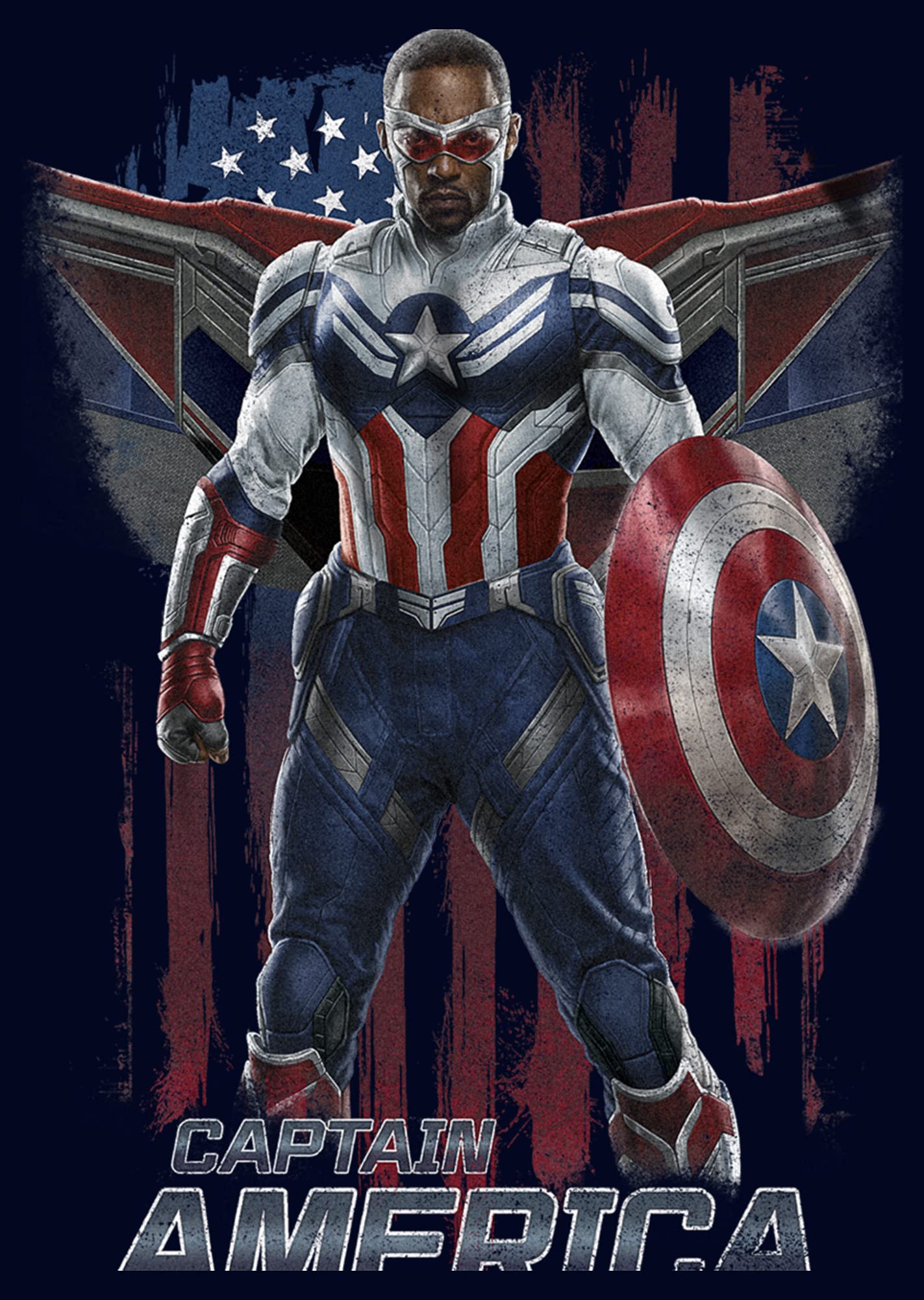 Men's Marvel The Falcon and The Winter Soldier Captain America Graphic T-Shirt | Superhero Movie Merchandise | Casual Wear & Cosplay