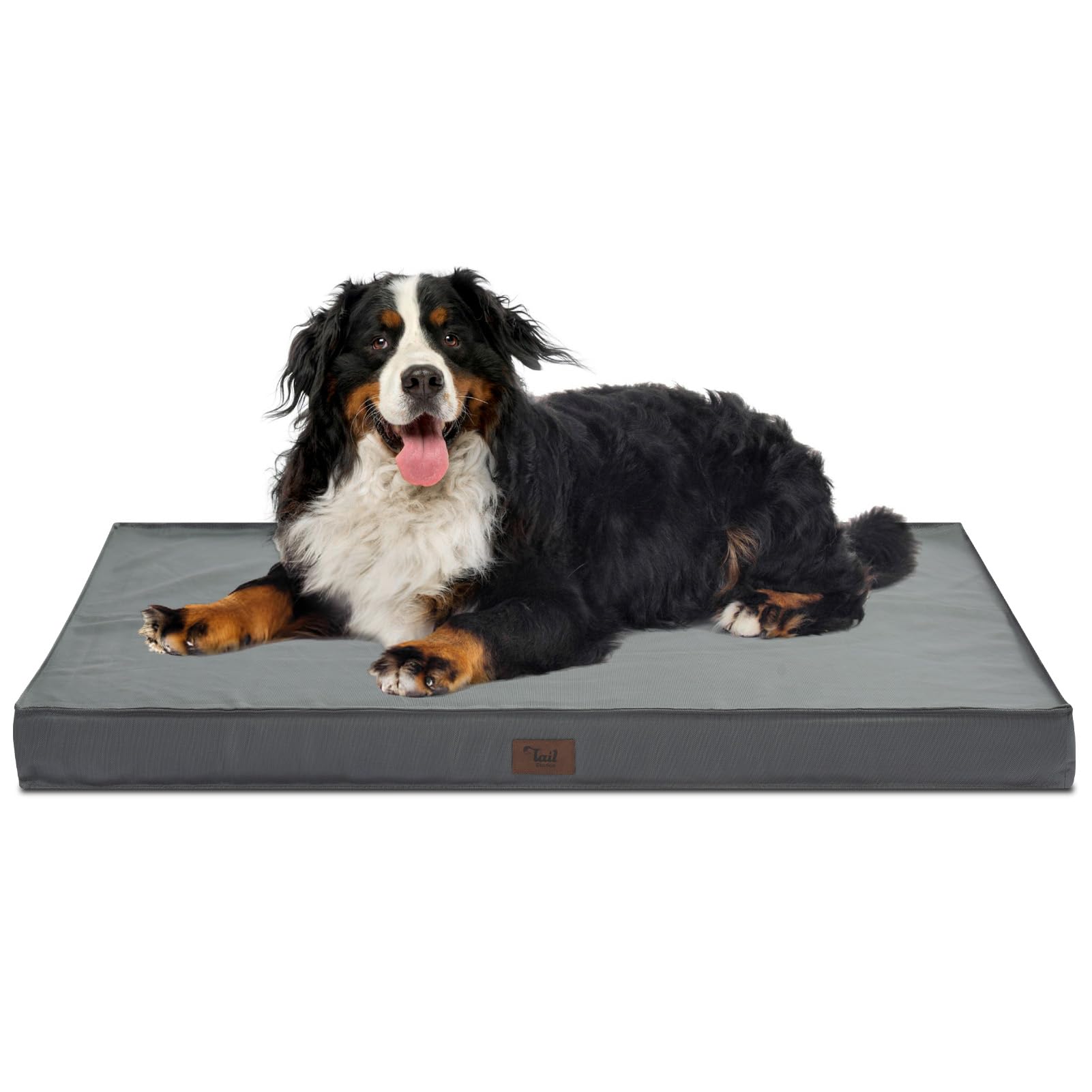 Extra Large Waterproof Dog Crate Bed for Big Dogs - Orthopedic Egg Foam Pet Bed with Removable Cooling Cover, Grey | Perfect for Outdoor Use, Camping & Large Breed Comfort