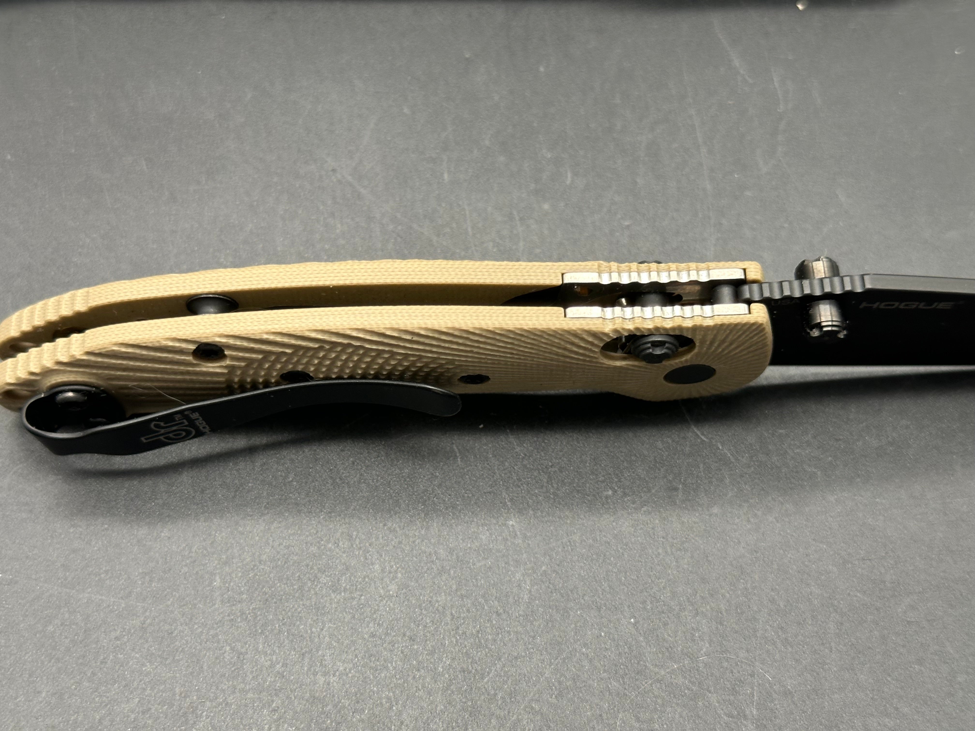 Hogue Ritter RSK Mini Knife with FDE G10 Scales & 20CV Black Blade - Perfect for EDC, Outdoor Adventures, and Tactical Use
