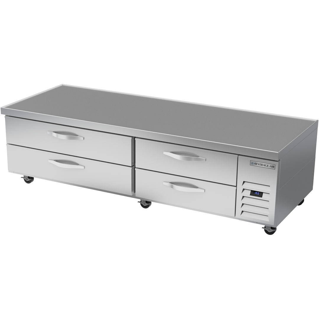 Beverage Air WTFCS84HC 84-Inch Commercial Chef Base Freezer for Restaurants & Kitchens - Heavy-Duty Stainless Steel Undercounter Freezer for Food Storage & Preservation