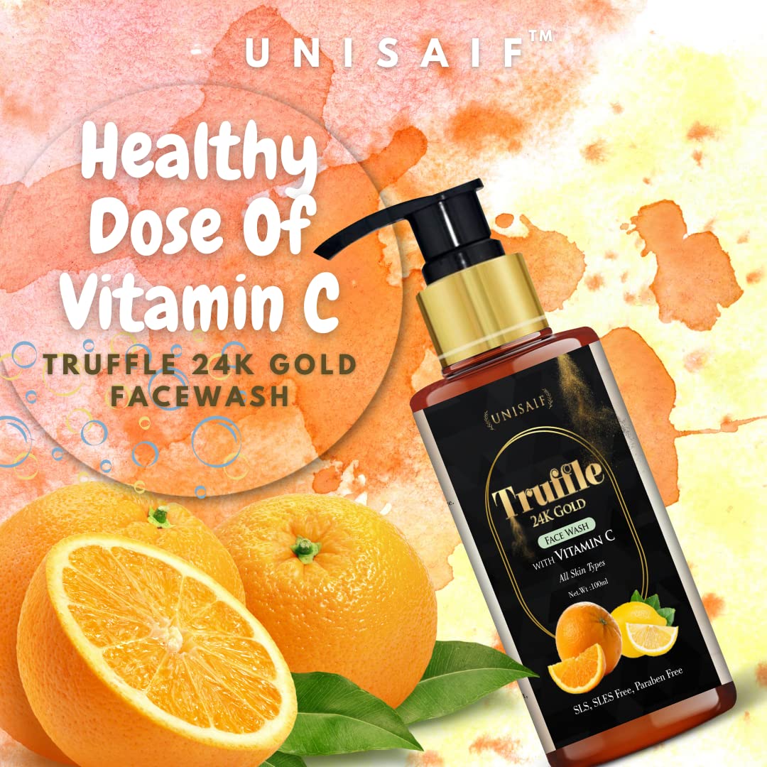 Truffle Vitamin C Face Wash for Men & Women - Deep Cleansing, Hydrating & Exfoliating Facial Cleanser with Natural Truffle Extract | Brightens & Revitalizes Skin | 100ml | Perfect for Daily Skincare Routine & Acne-Prone Skin